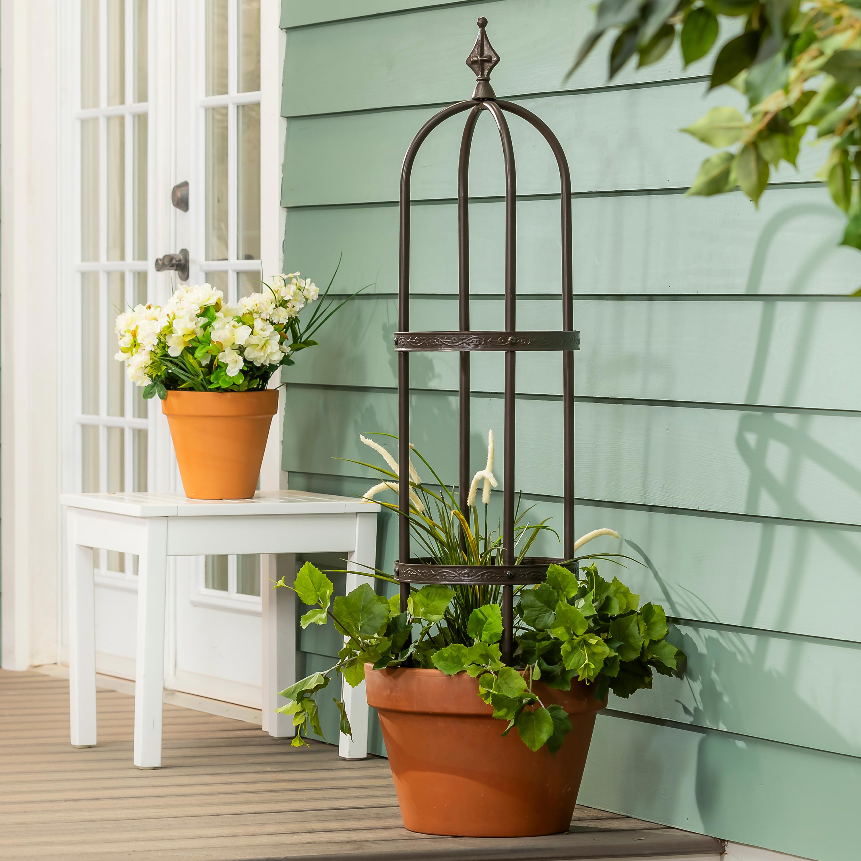 100％品質 5' Powder-Coated Steel Garden Antique Copper Obelisk – Plow バッグ