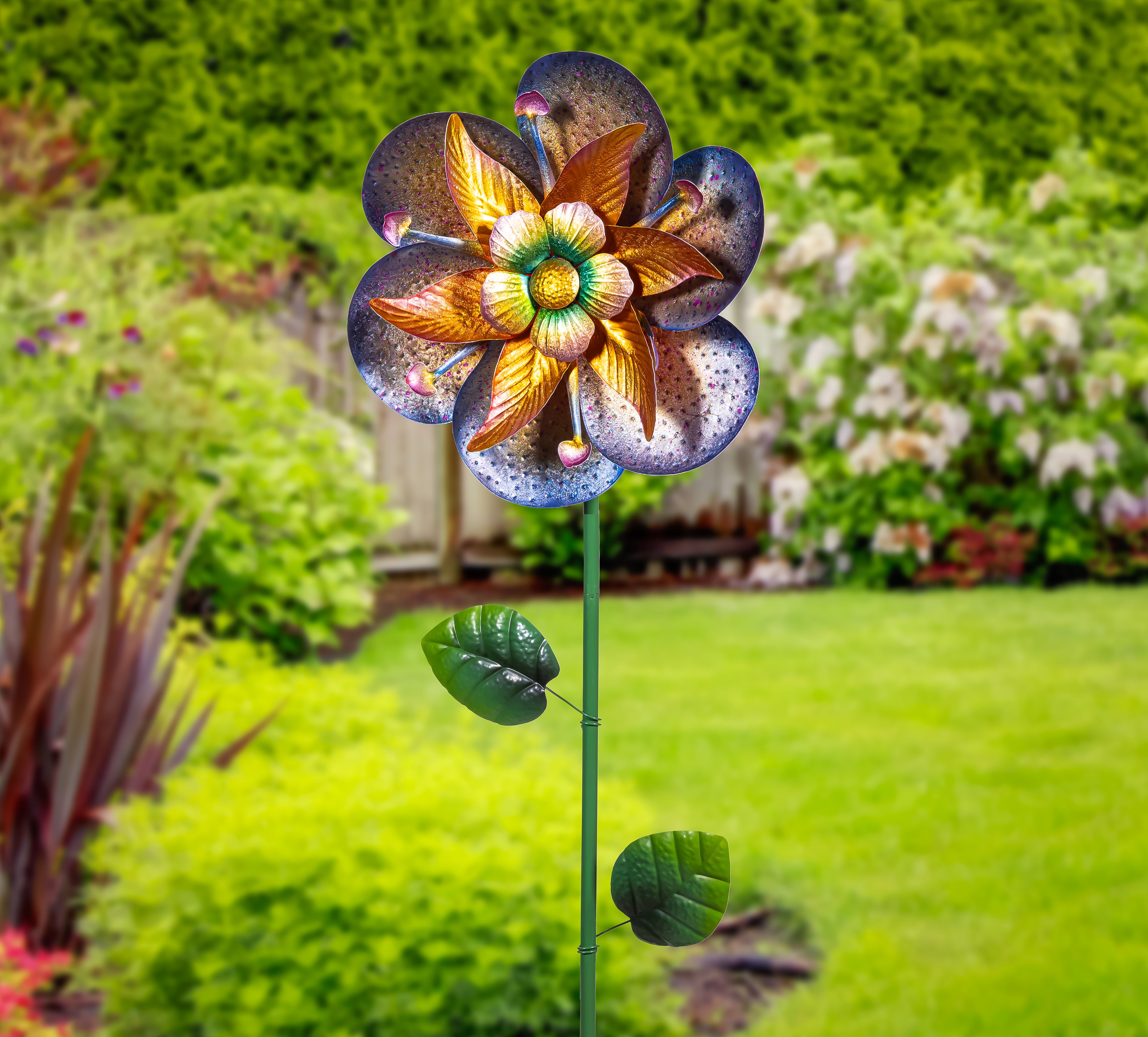 Enchanted Blossom Wind Spinner Stake 60