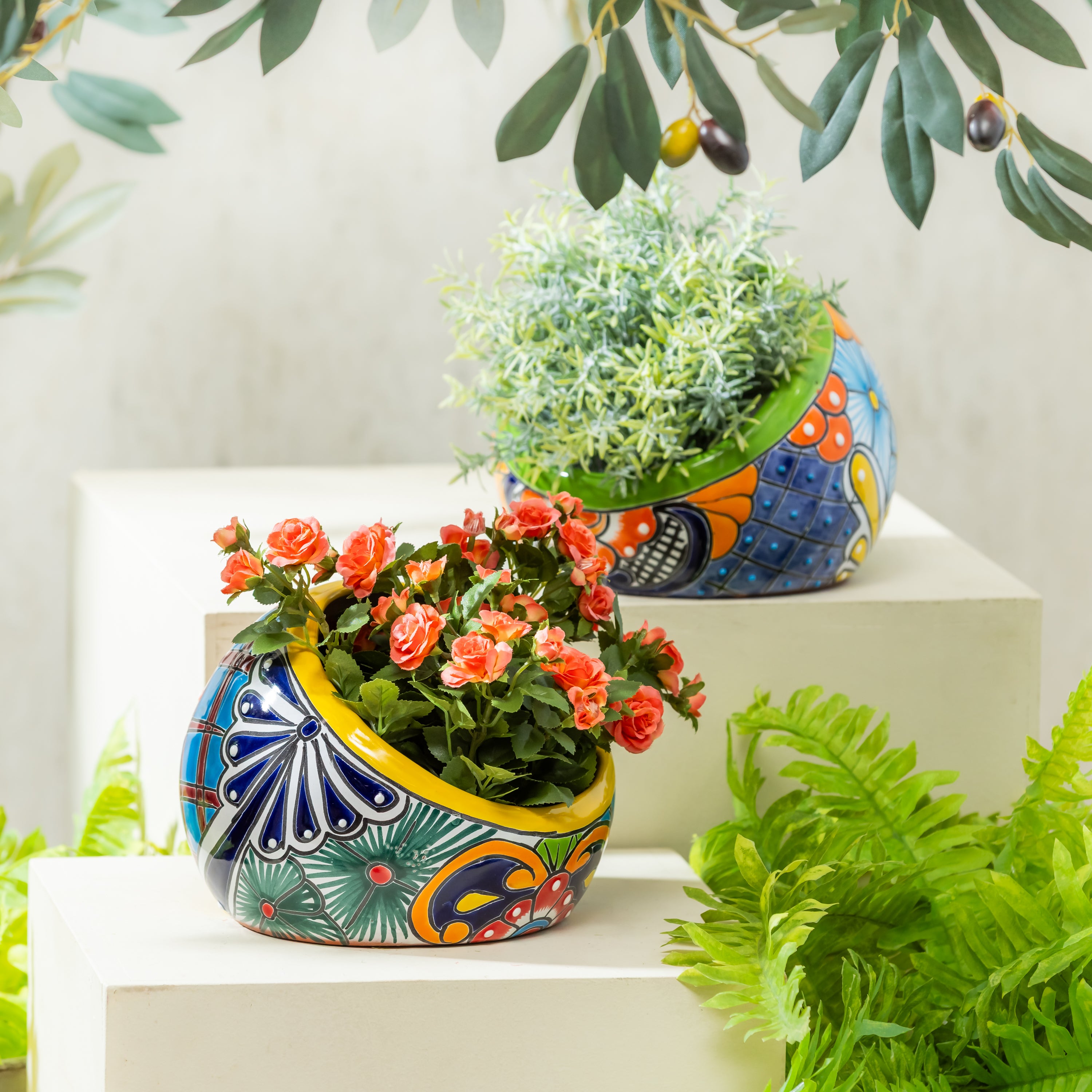 Set of 2 Tilted Baul Planters – Plow & Hearth