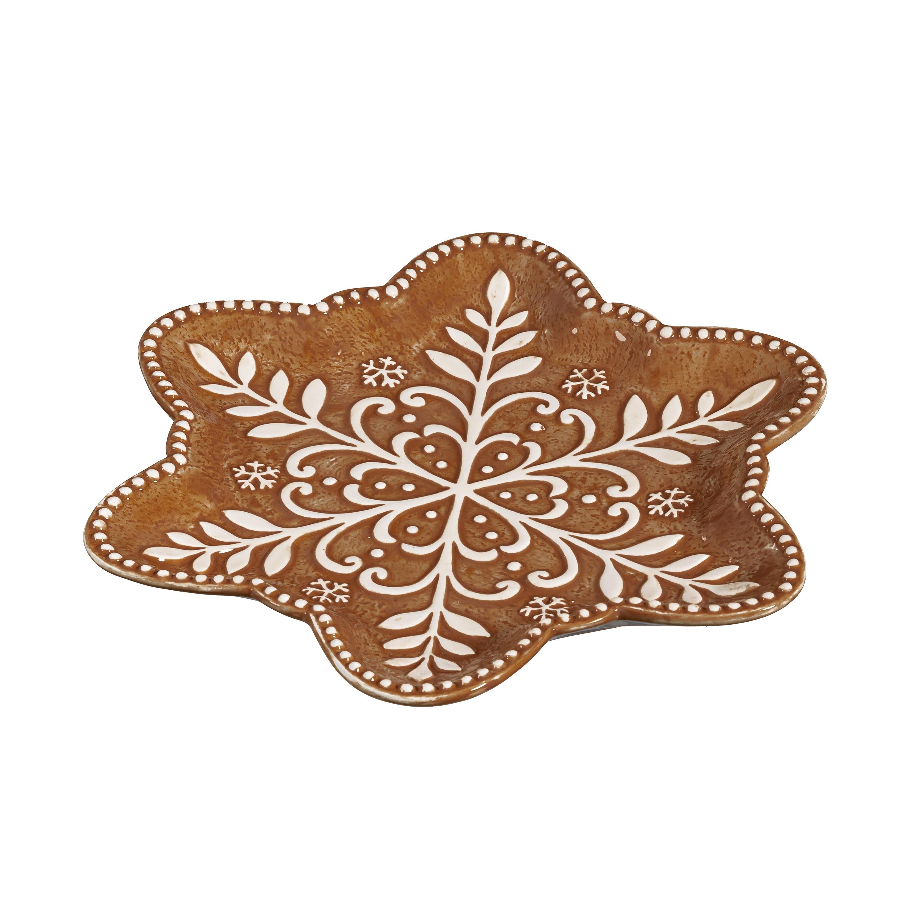 * old arabia ❀**  snowflakes  cake plate old arabia ❀** snowflakes cake plate