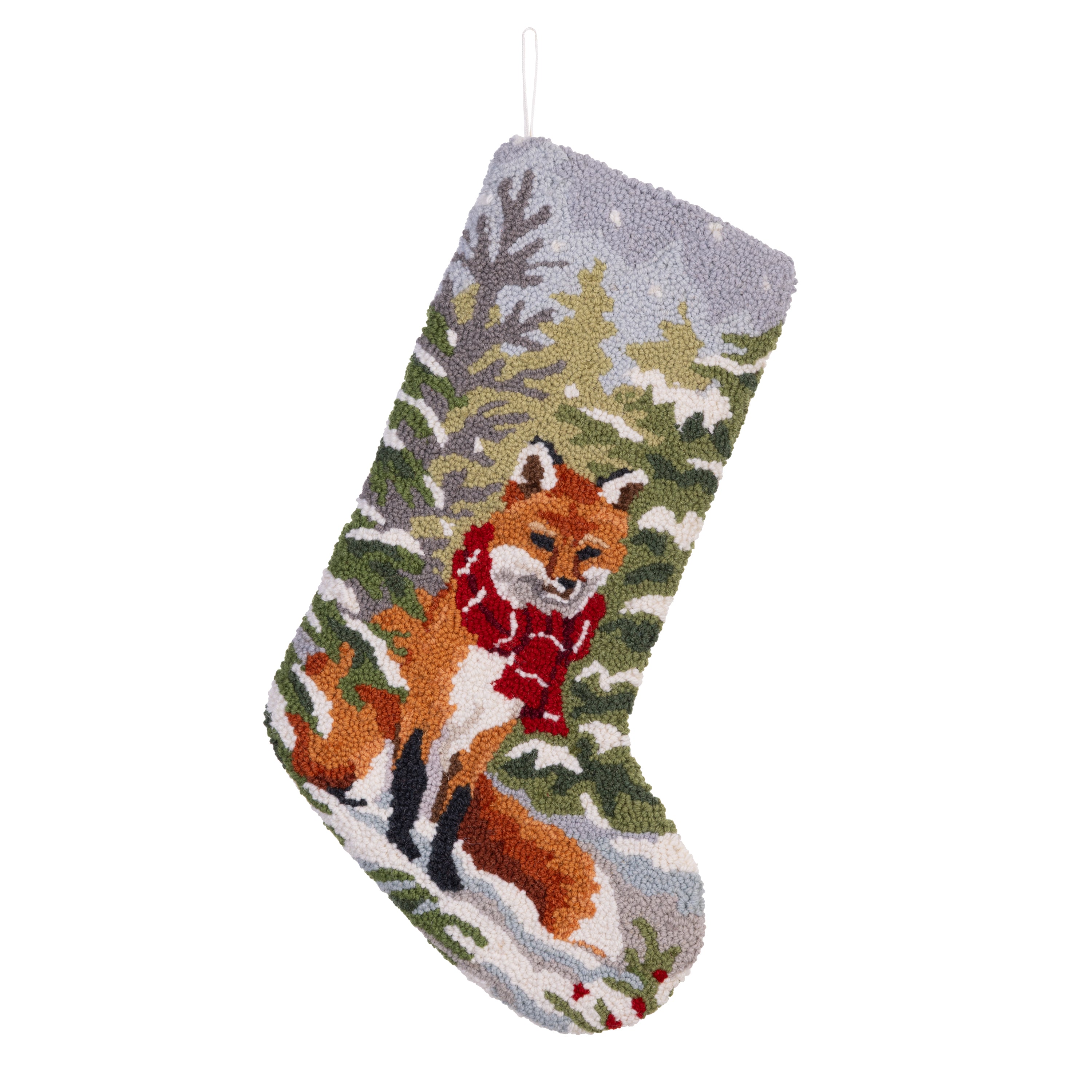 Plow & Hearth Snow Fox Hook Stocking - Thumbnail 2