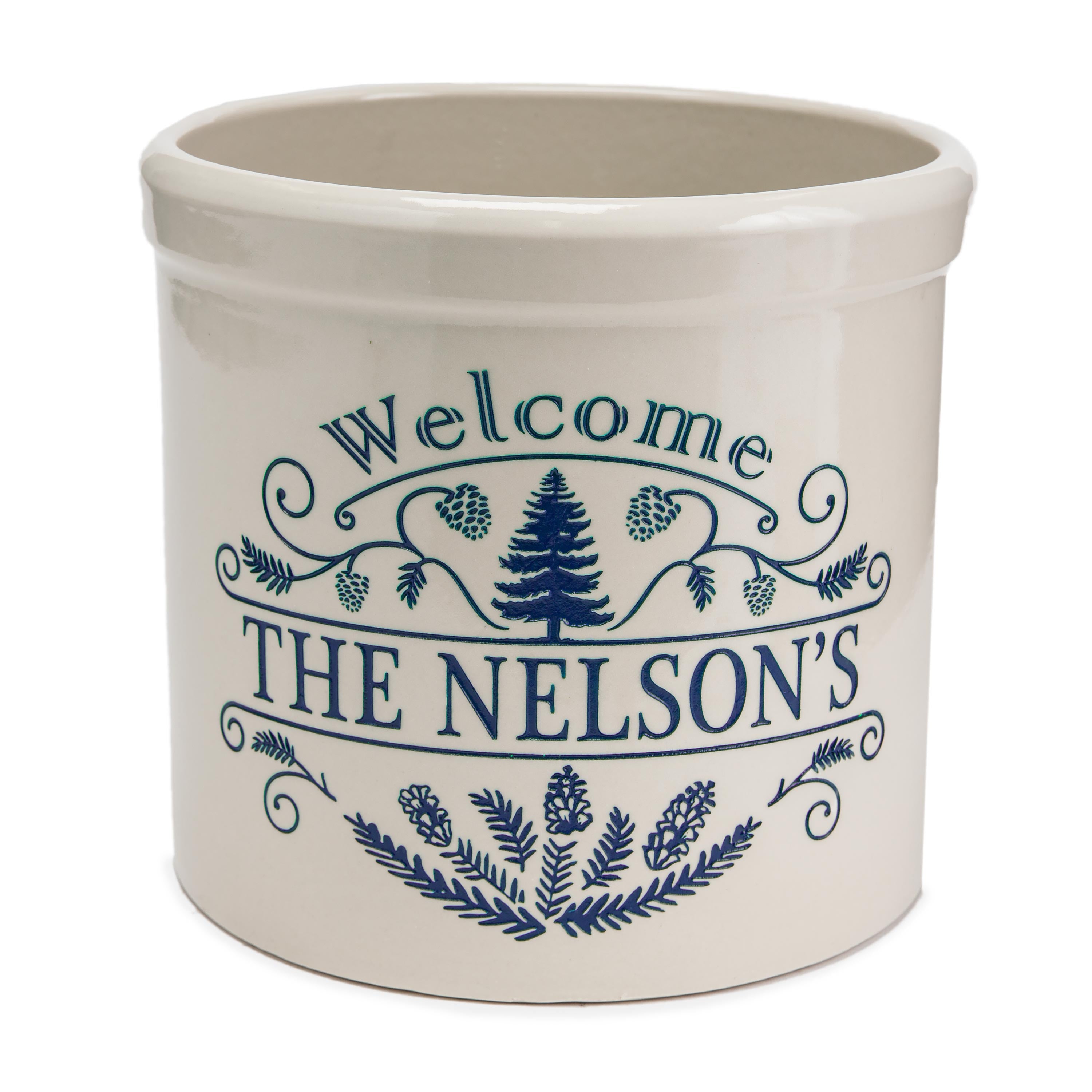 Evergreen Stoneware Crock