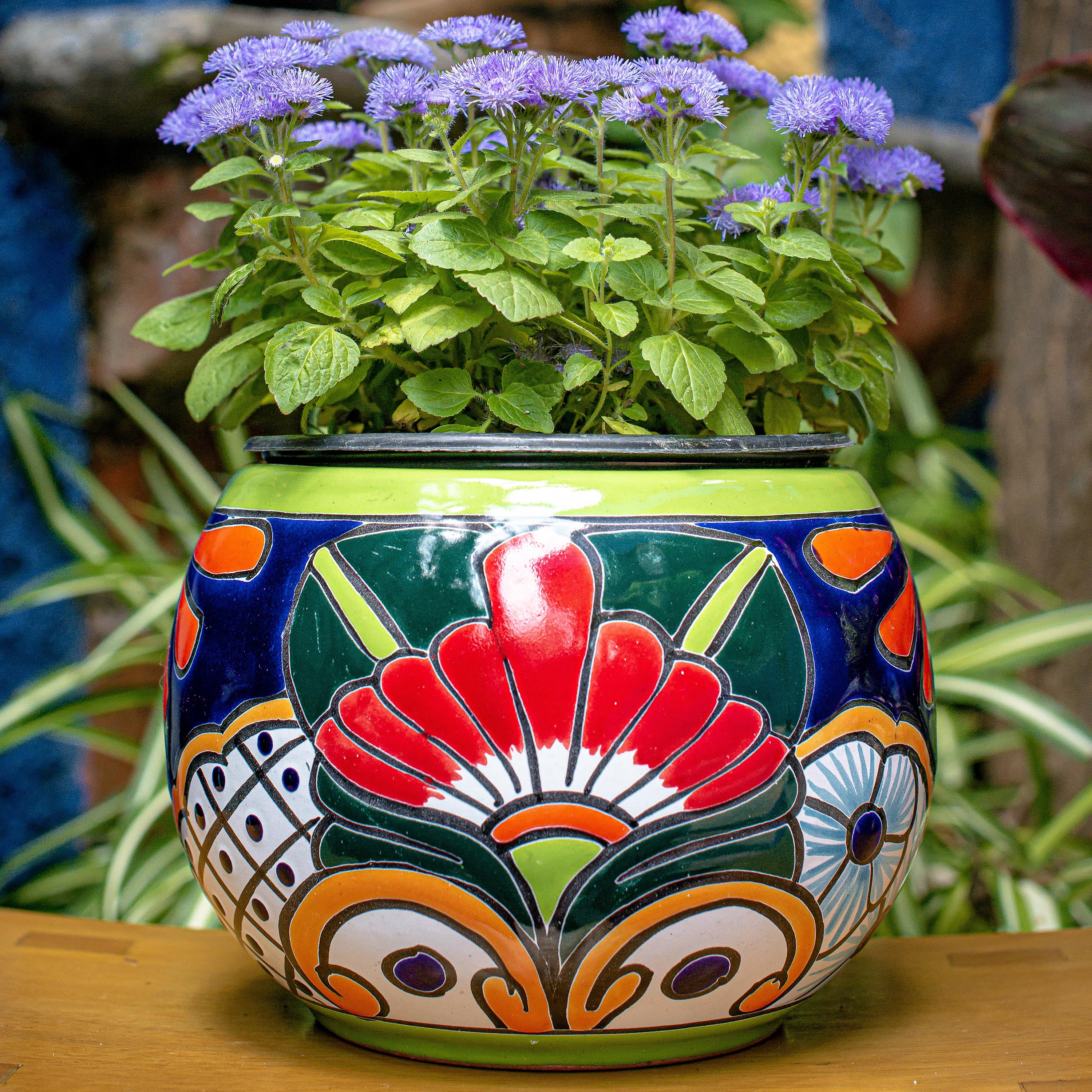 Green Talavera Baul Planter, Medium – Plow & Hearth