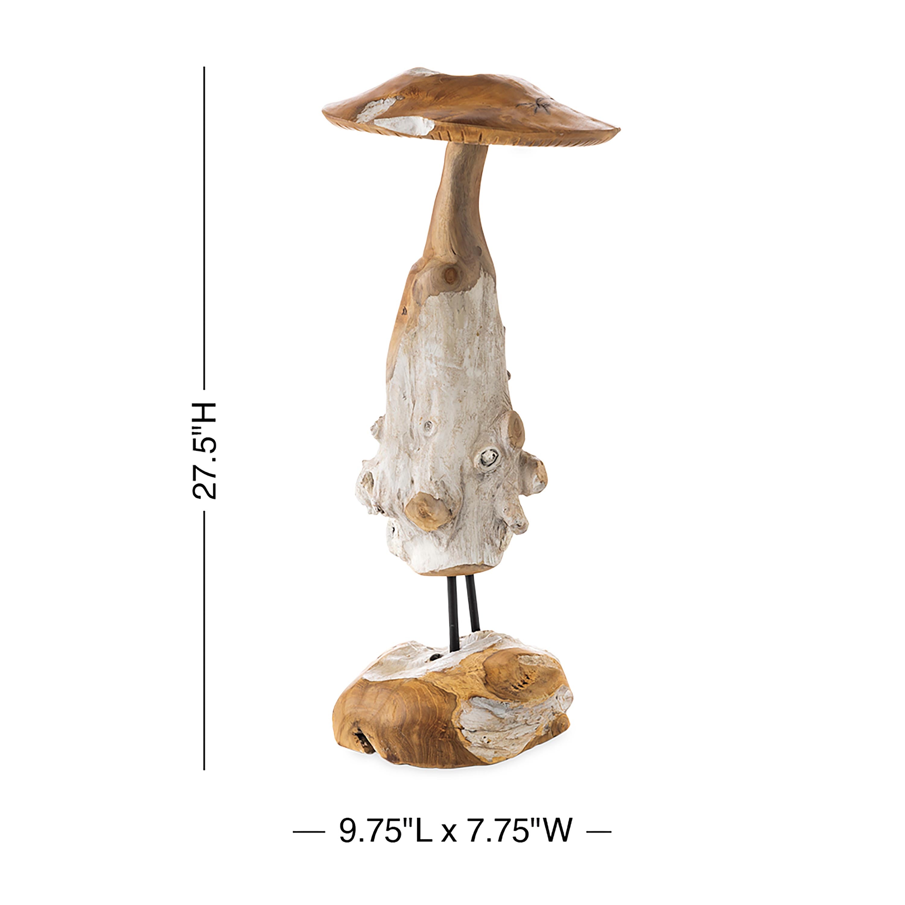 Teak Mushroom Garden Statue – Plow & Hearth