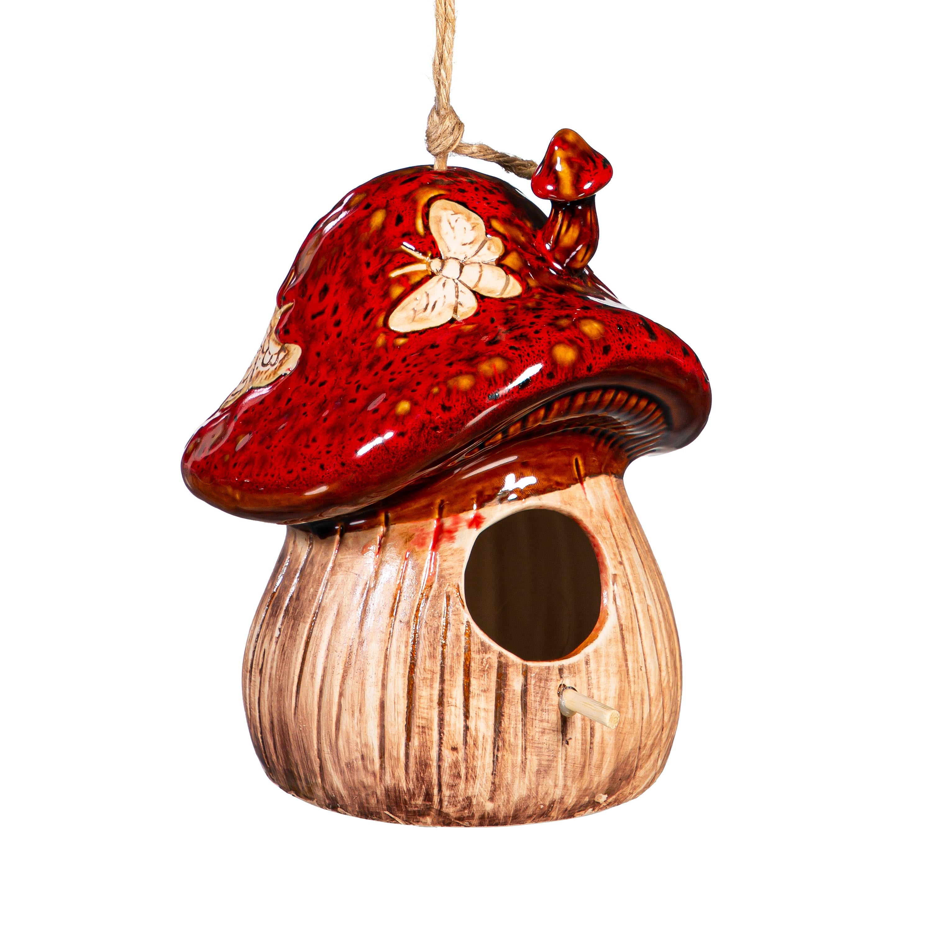Garden of Wonder Bird House, Ceramic Fantasy Mushroom – Plow