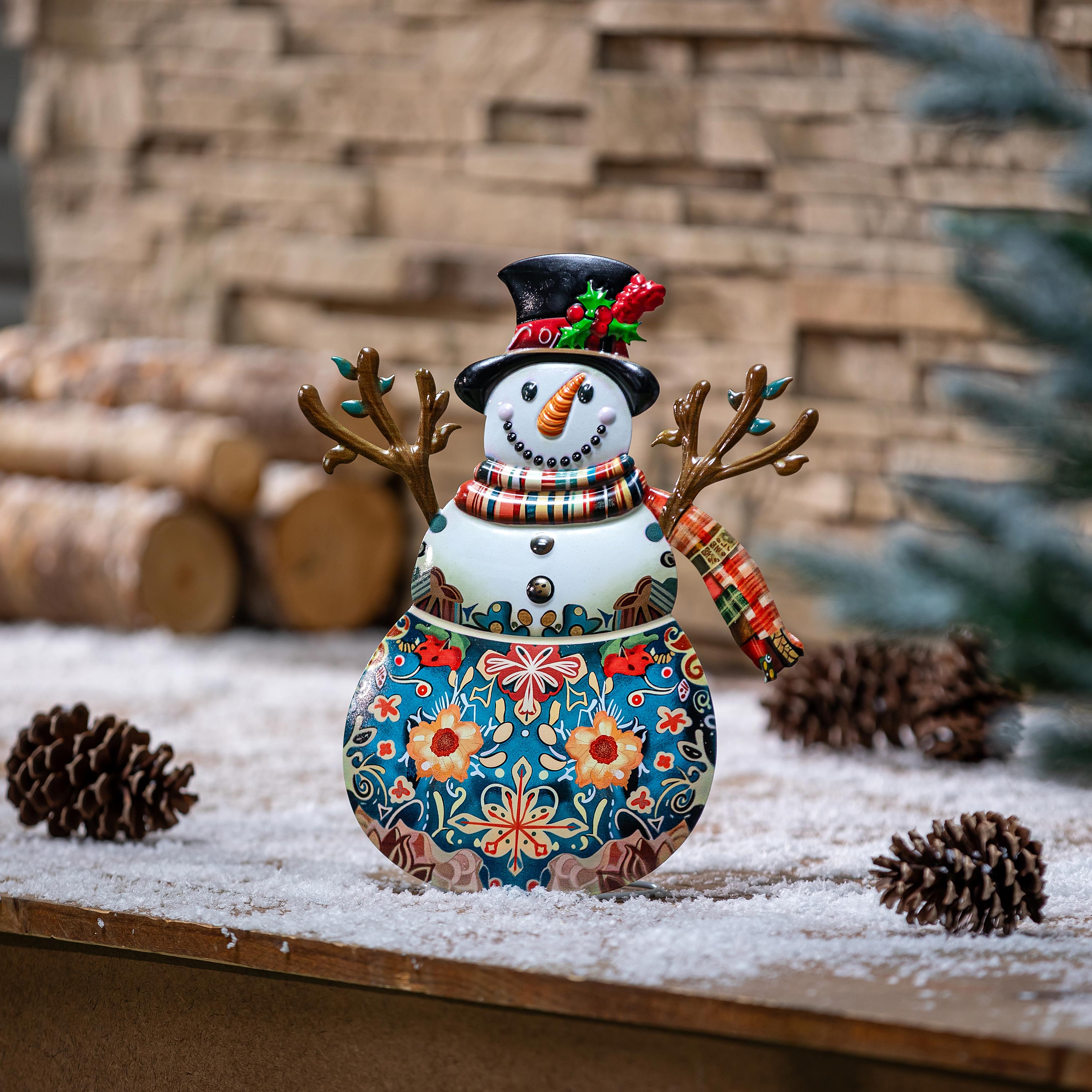 置物 WINTER MOUNTAINS Holiday Poinsettia Garden Statue, Metal Statue, Scenic