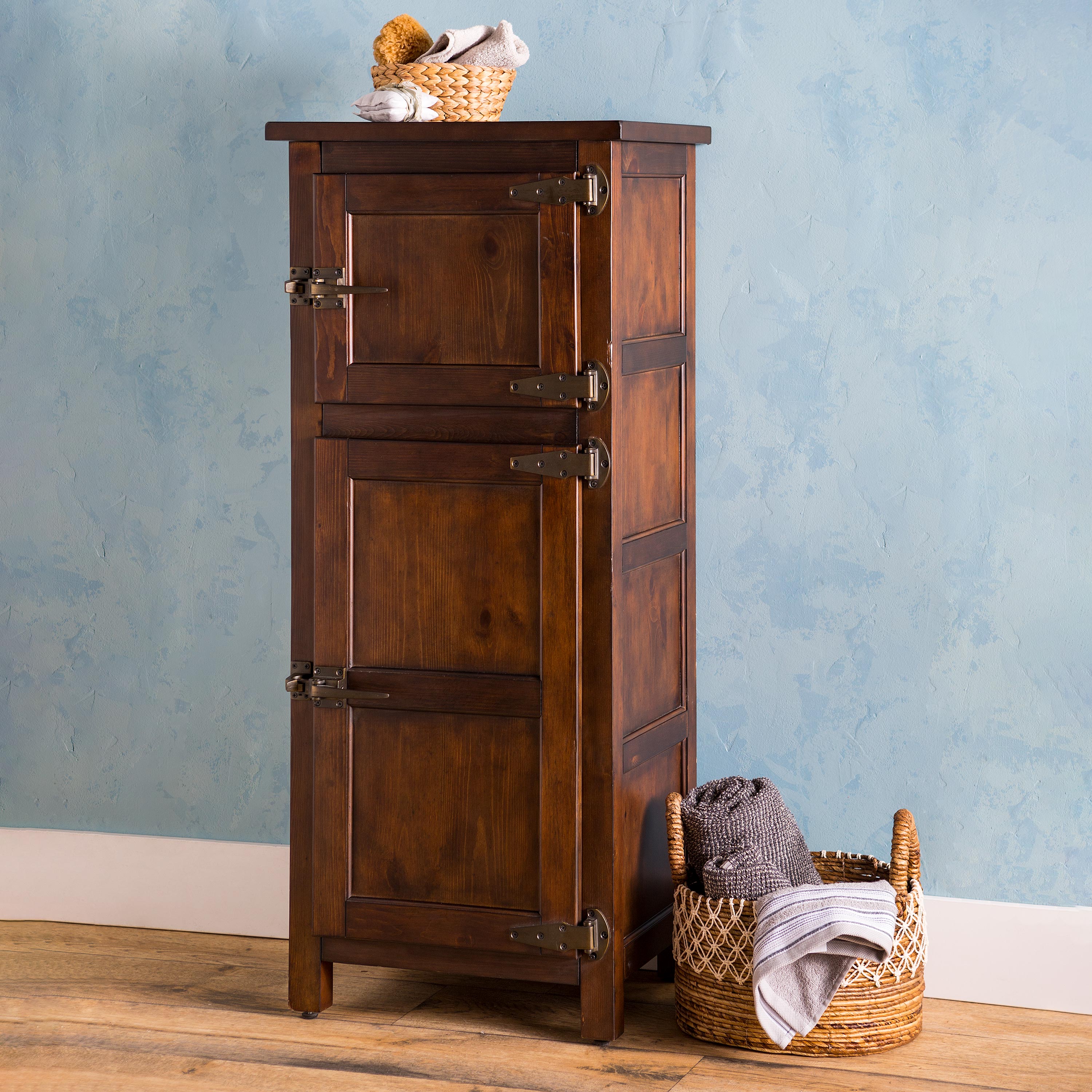 Plow Hearth Portland Ice Box Wood Jelly Cabinet with Replica Hardware