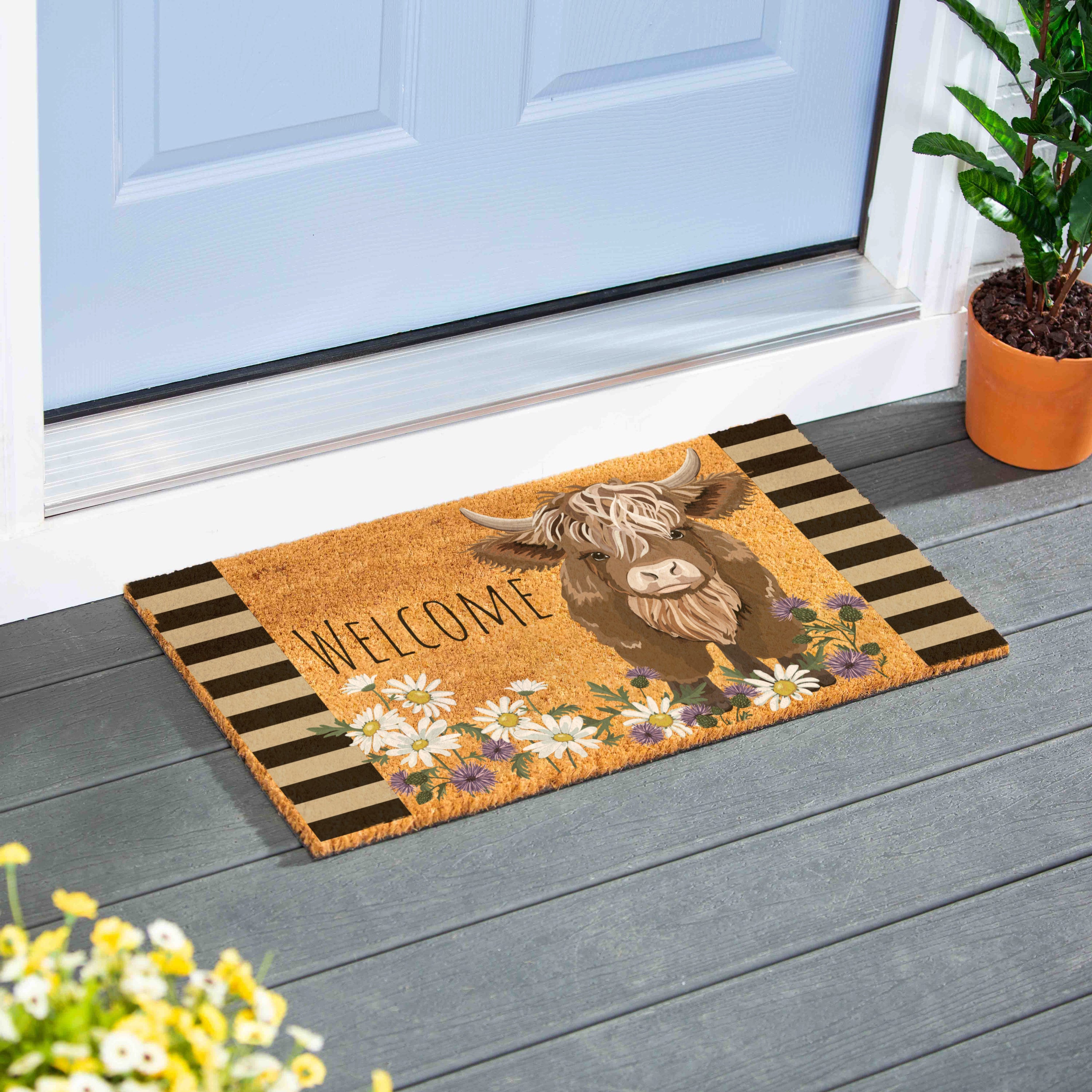 Petal & Plow Highland, Cow Coir Mat 28