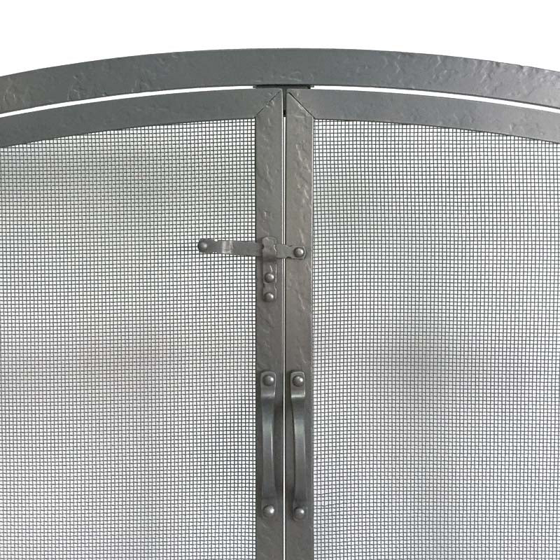 Plow & Hearth Forged Iron Arched Door Fireplace Screen - Thumbnail 2