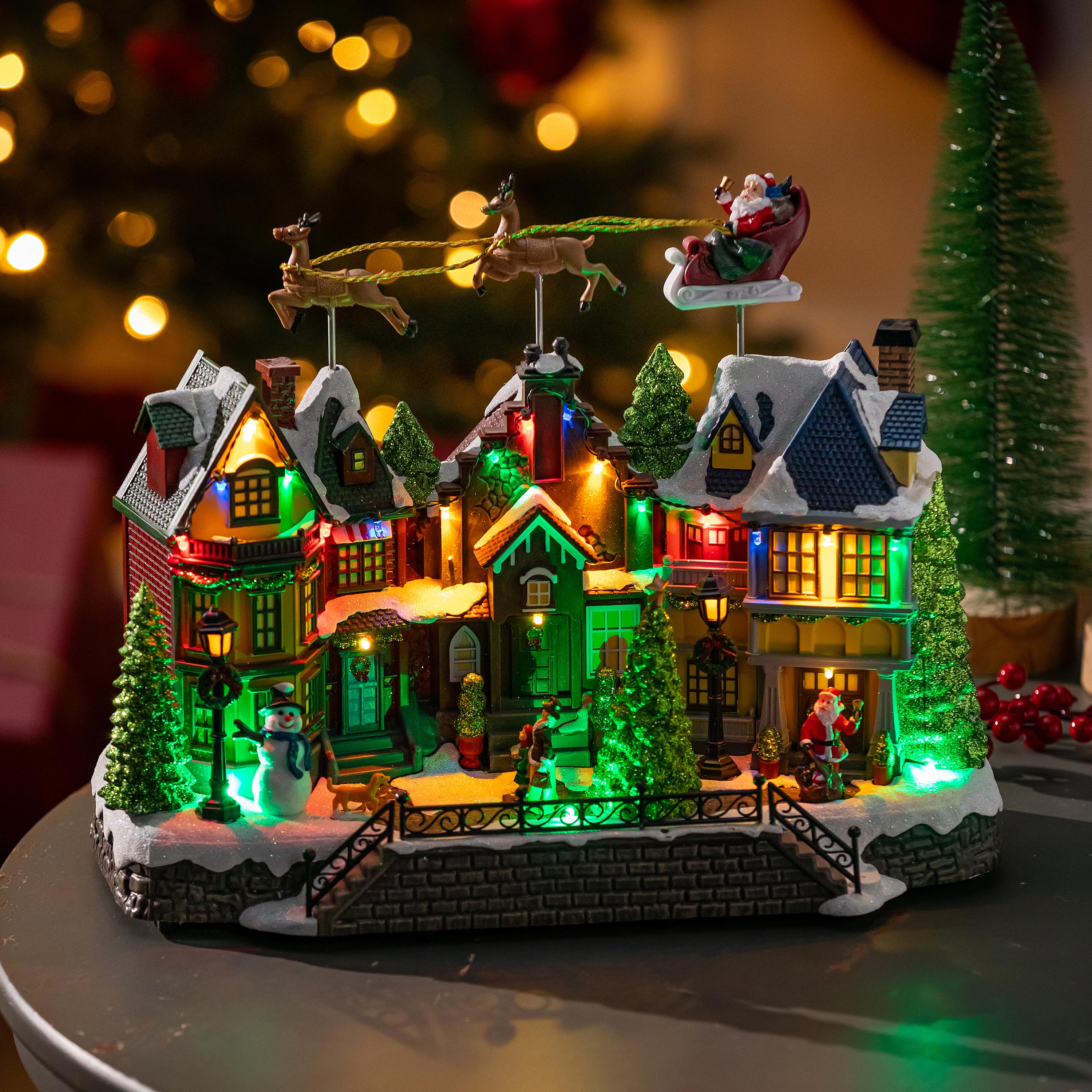 Heartfelt Cheer LED Table Decor Plastic Christmas Town Color