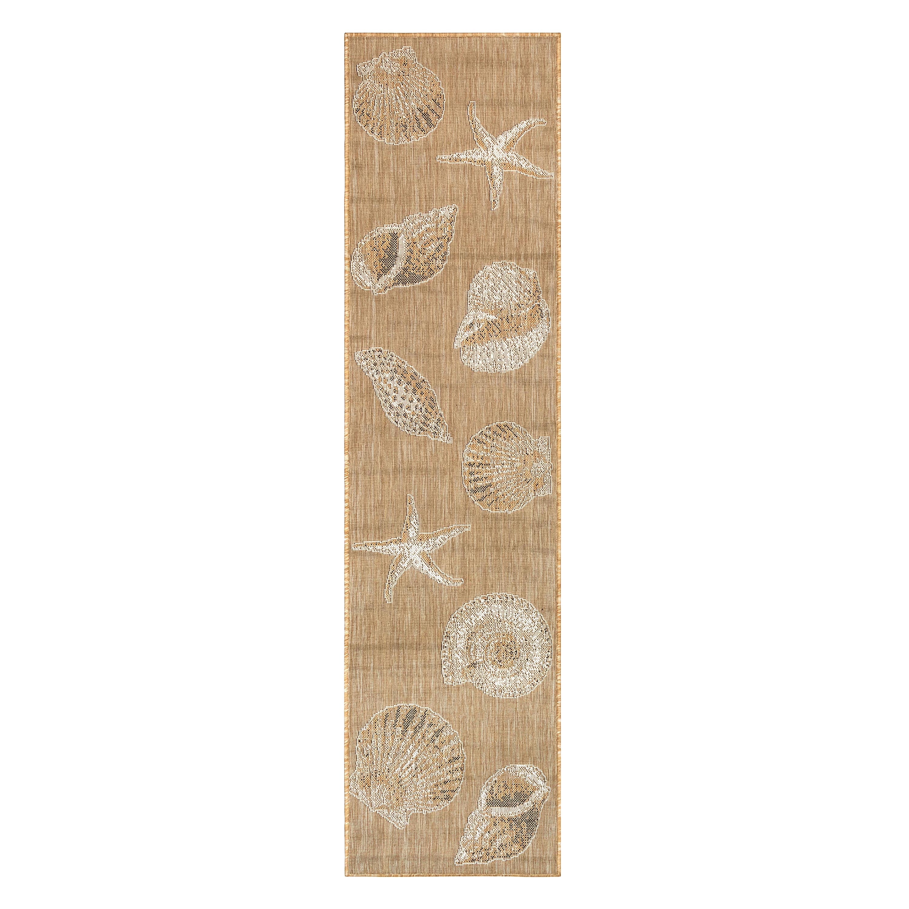 Indoor/Outdoor Textured Shells Polypropylene Runner, 23