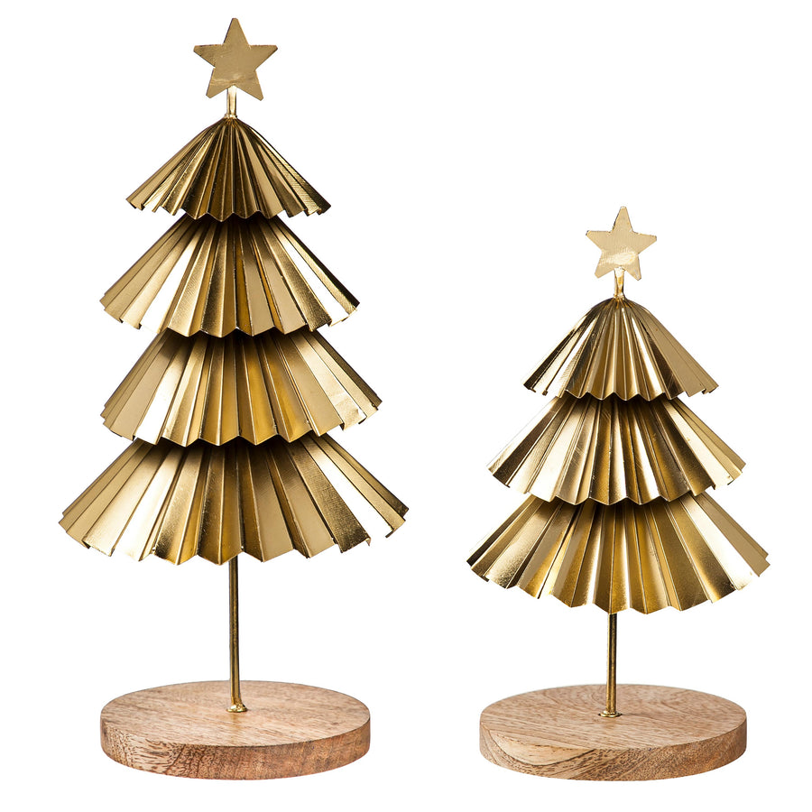 Gold Tiered Christmas Trees, Set of 2 Plow & Hearth