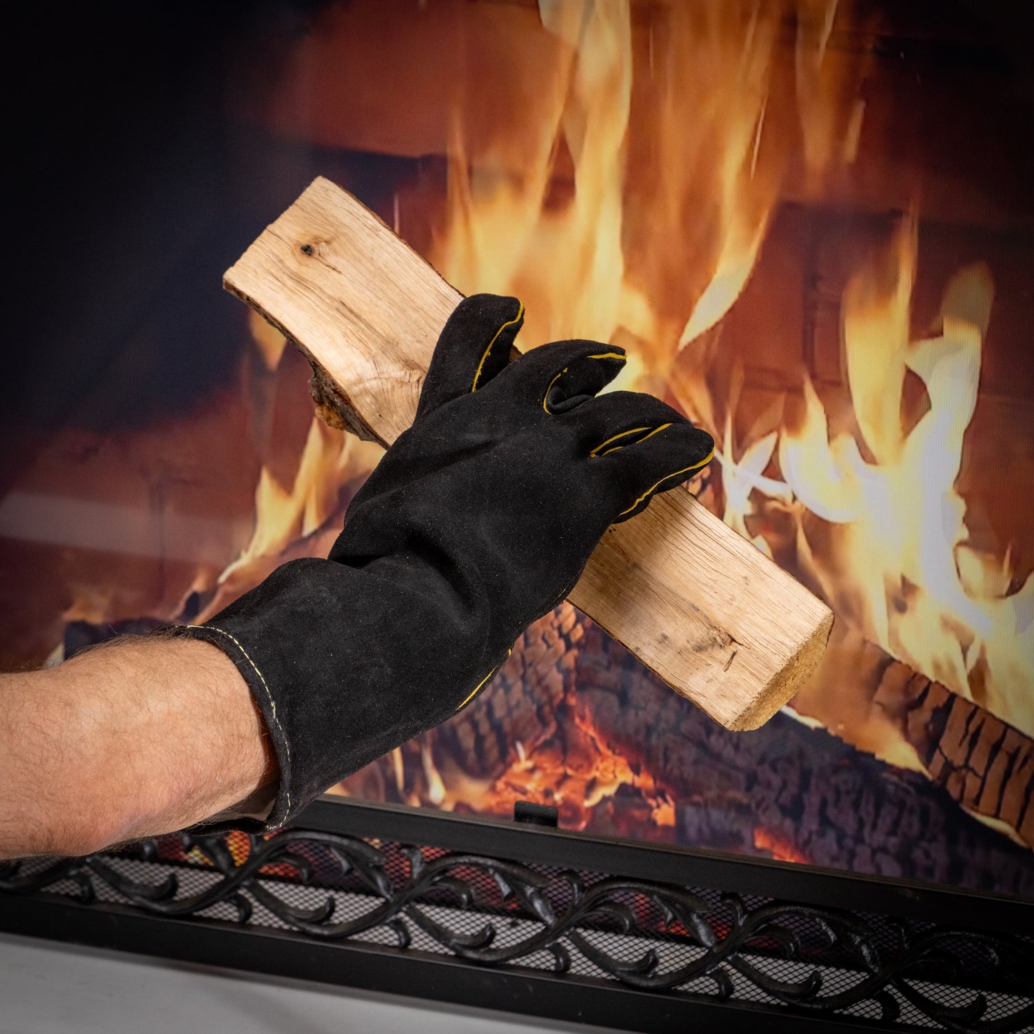 Leather Fireplace Gloves, 16