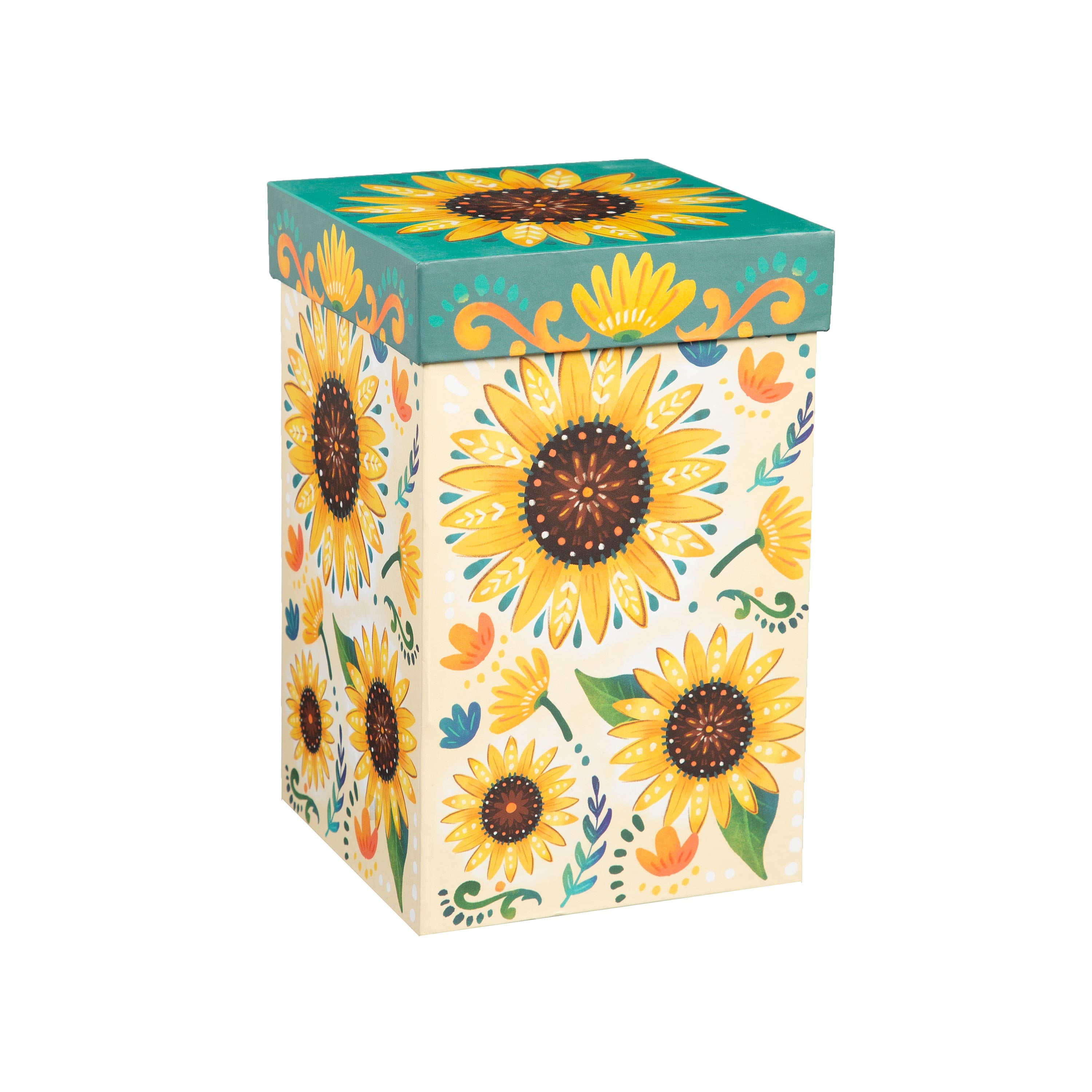 Folk Sunflower Ceramic Perfect Cup, 17oz, Gift Box – Plow & Hearth