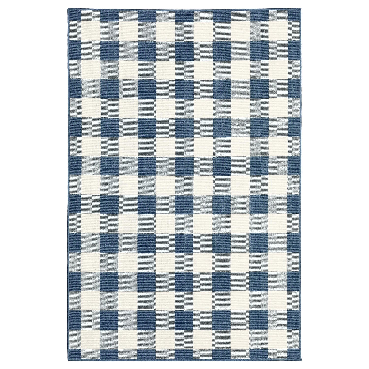 buffalo plaid patio umbrella Oriental Weavers - Meridian Blue/ Ivory Area Rug - 2598V