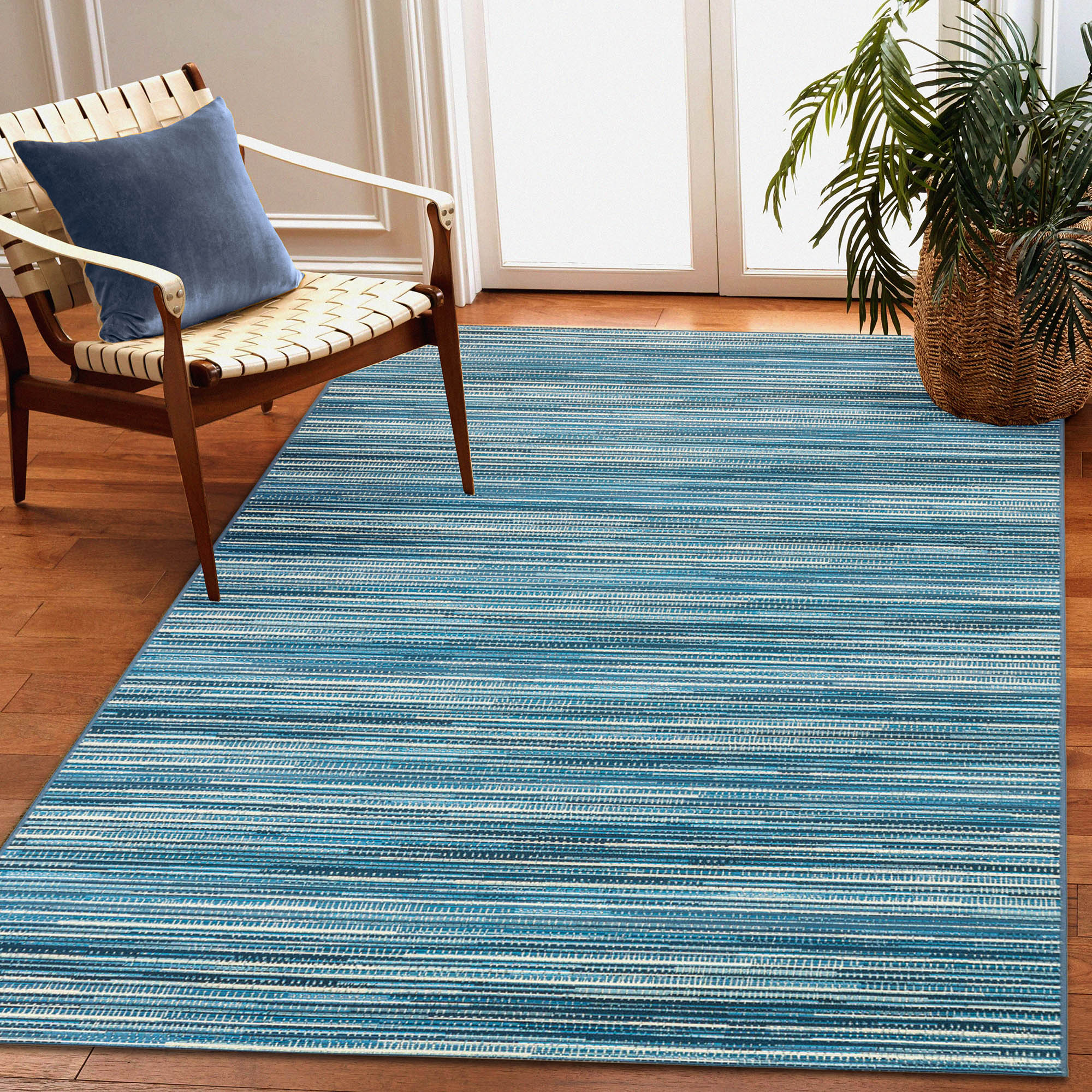 Liora Manne Marina Stripes Indoor/Outdoor Area Rug China Blue