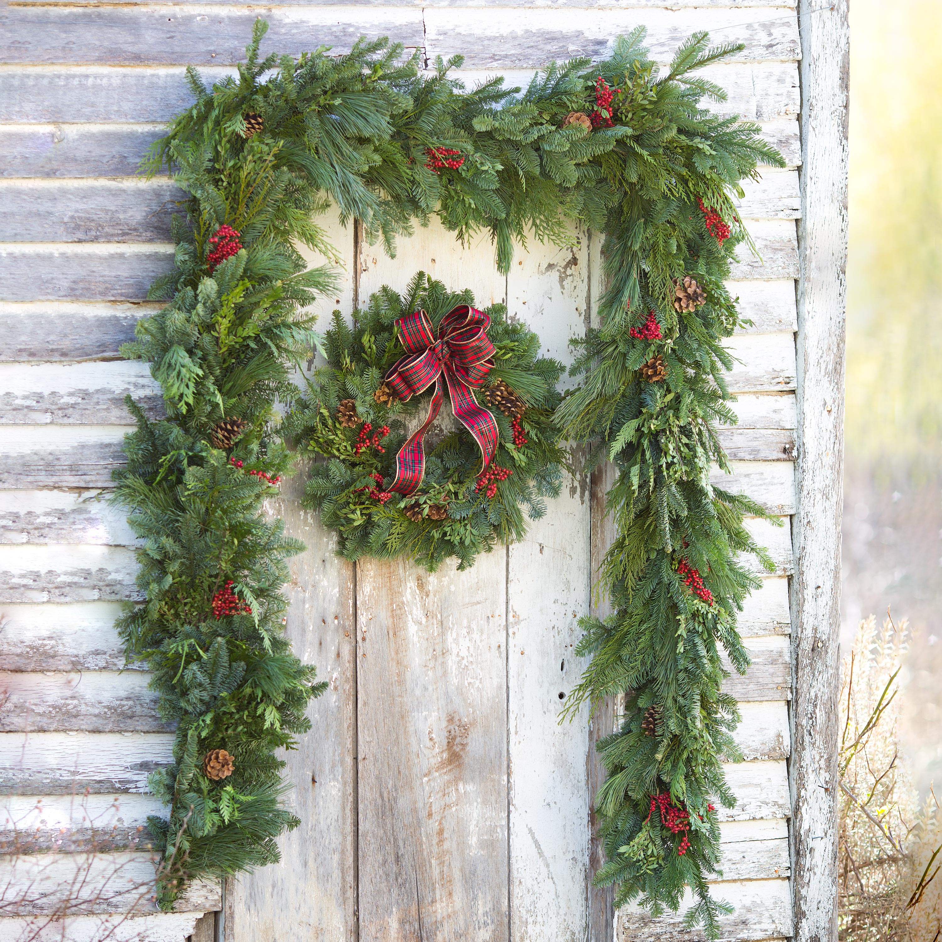 Holiday Woodland Evergreens 12'L Garland | Plow & Hearth