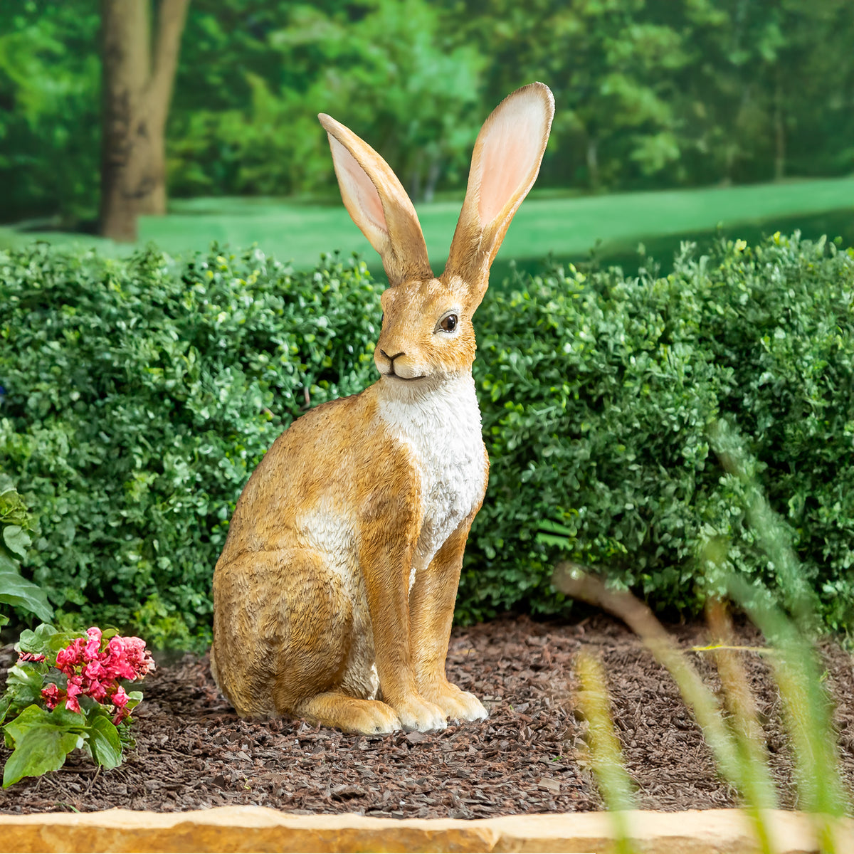 Hop Into Spring Garden Statue, Resin Hare Statue, 21