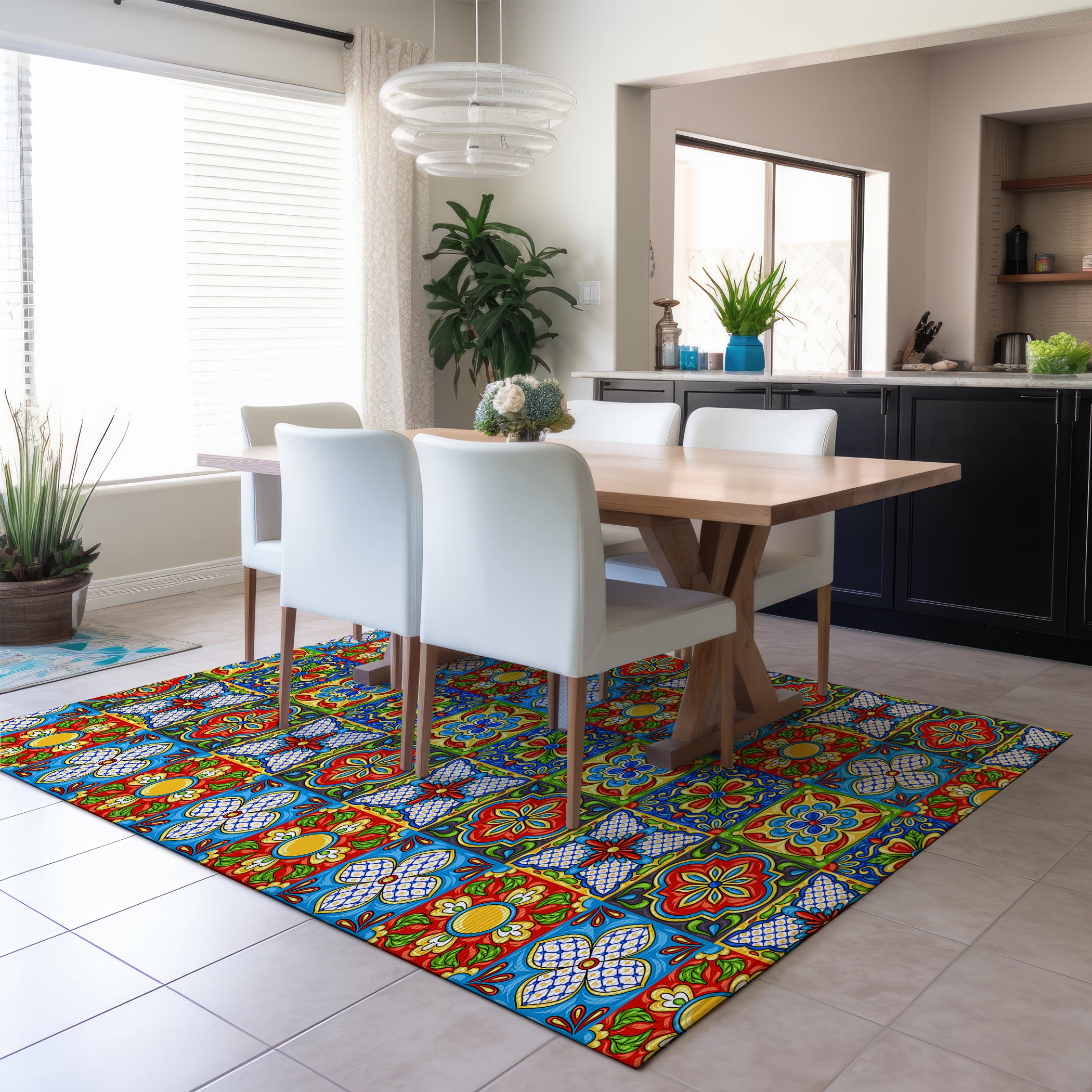 Kendall Talavera Inspired Polyester Area Rug – Plow & Hearth