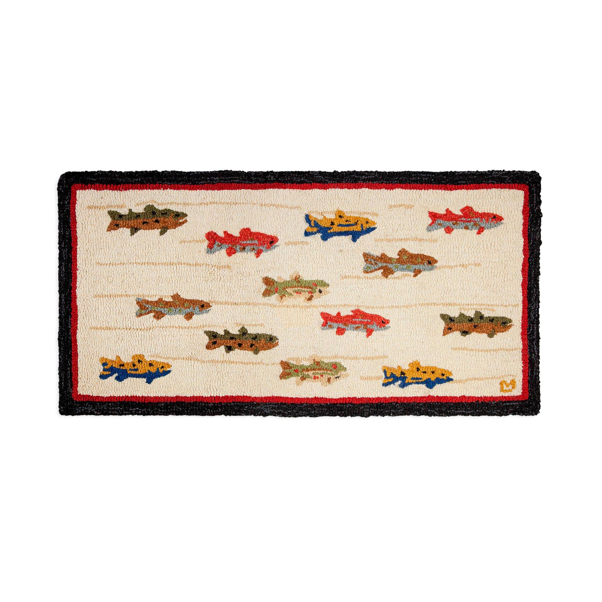Summer Trout Hand-Hooked Wool Rug, 24