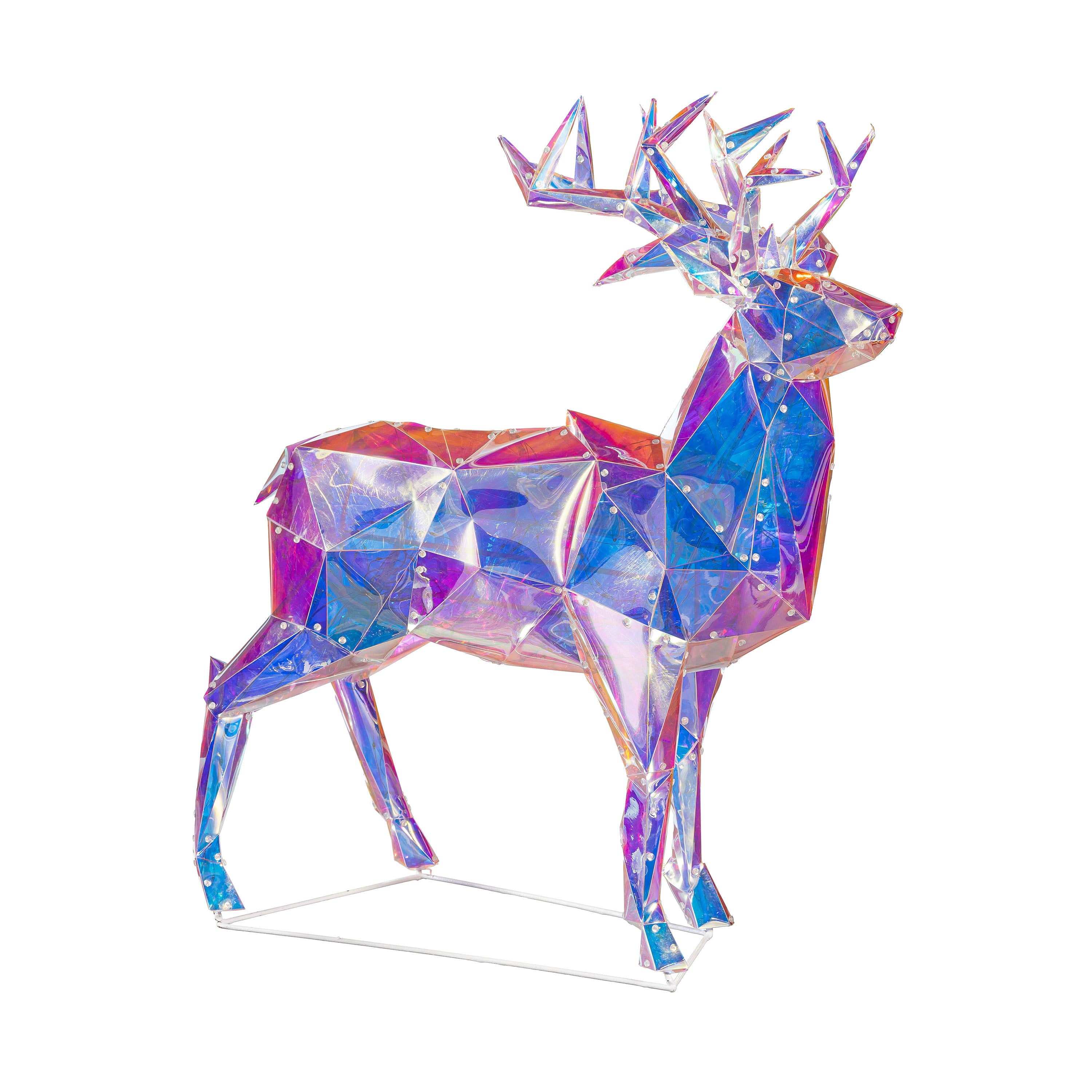 Season to Sparkle Garden Statue, LED PVC Statue, Iridescent Deer