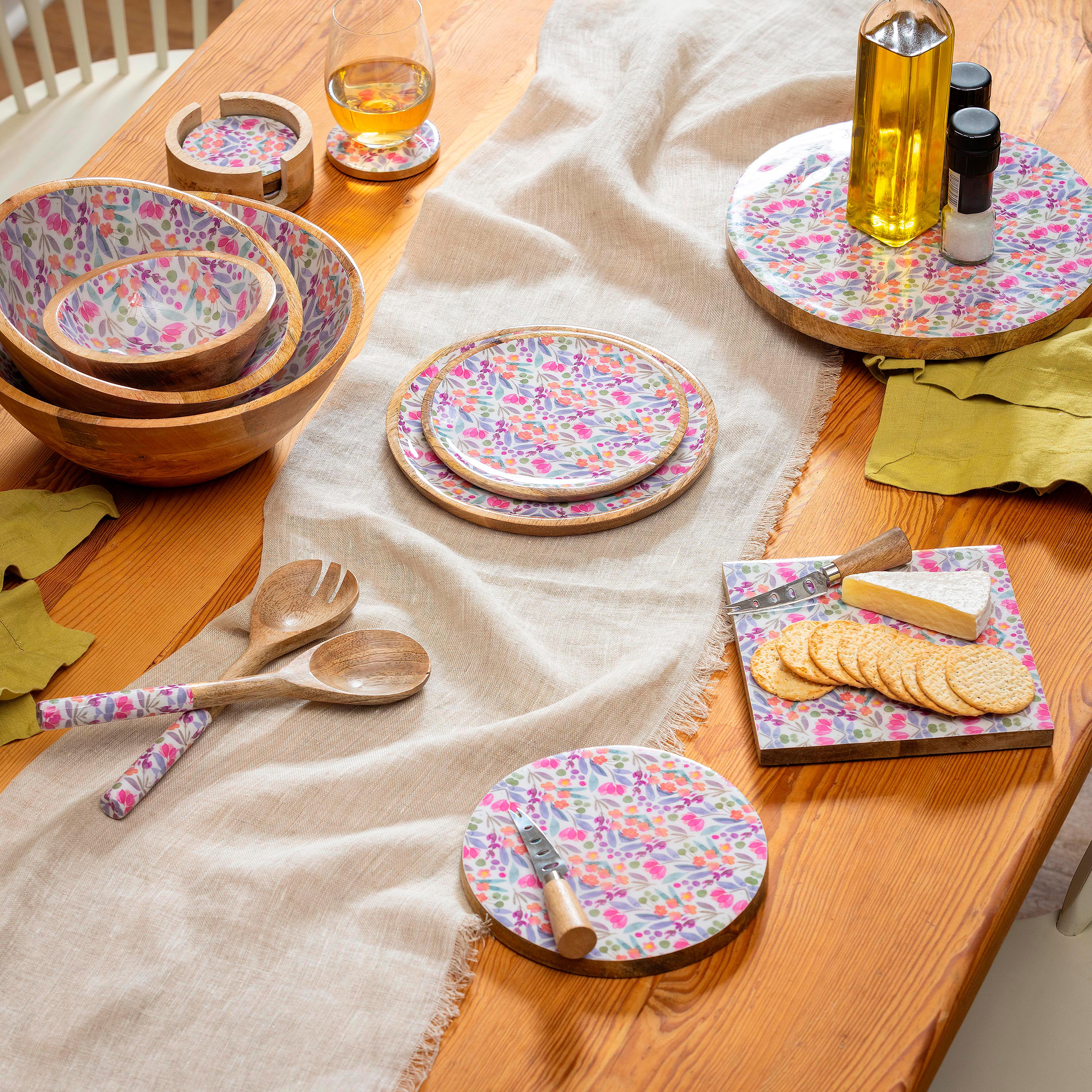 Petal Paradise Wood Bowl Set – Plow & Hearth