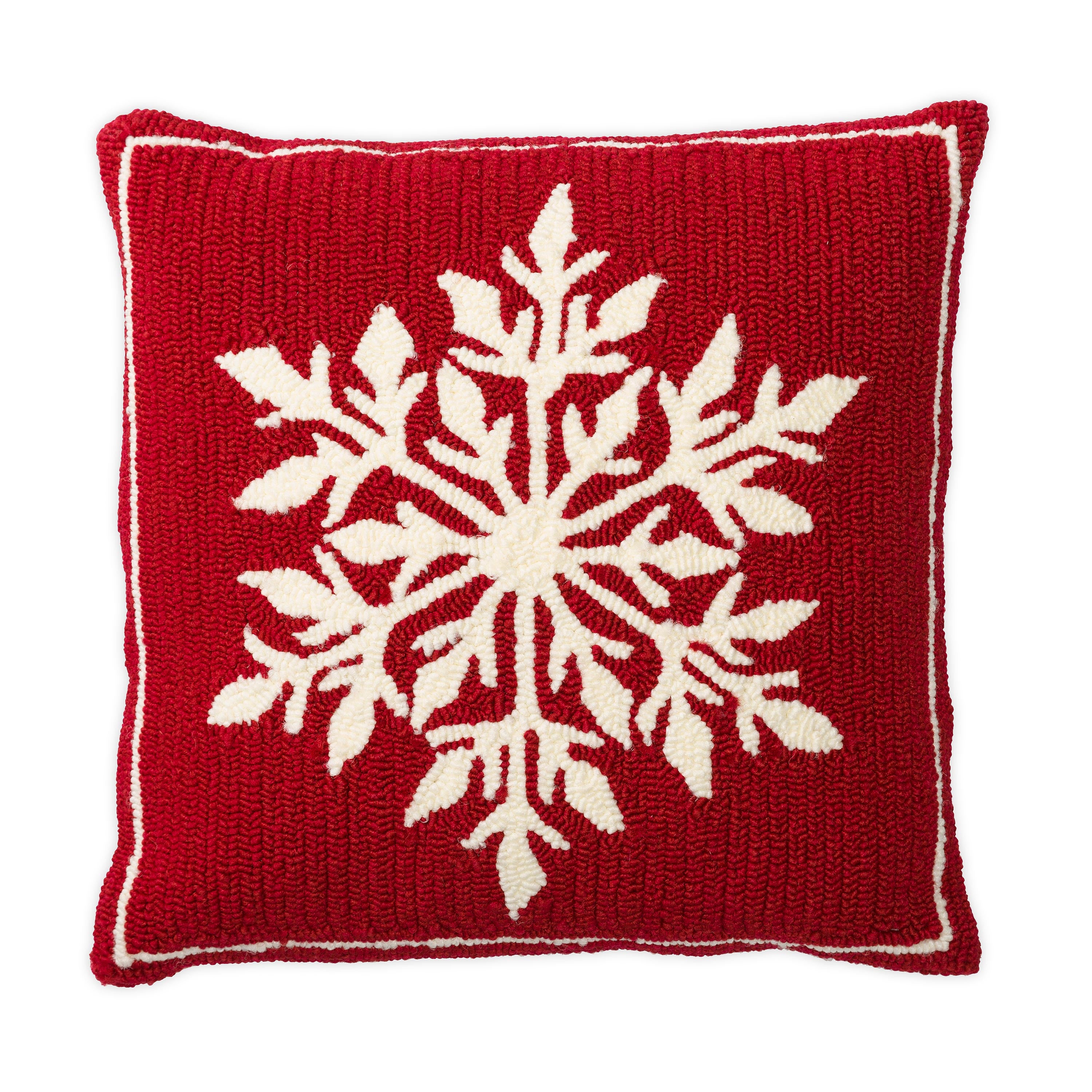 Evergreen Snowflake Throw Pillow