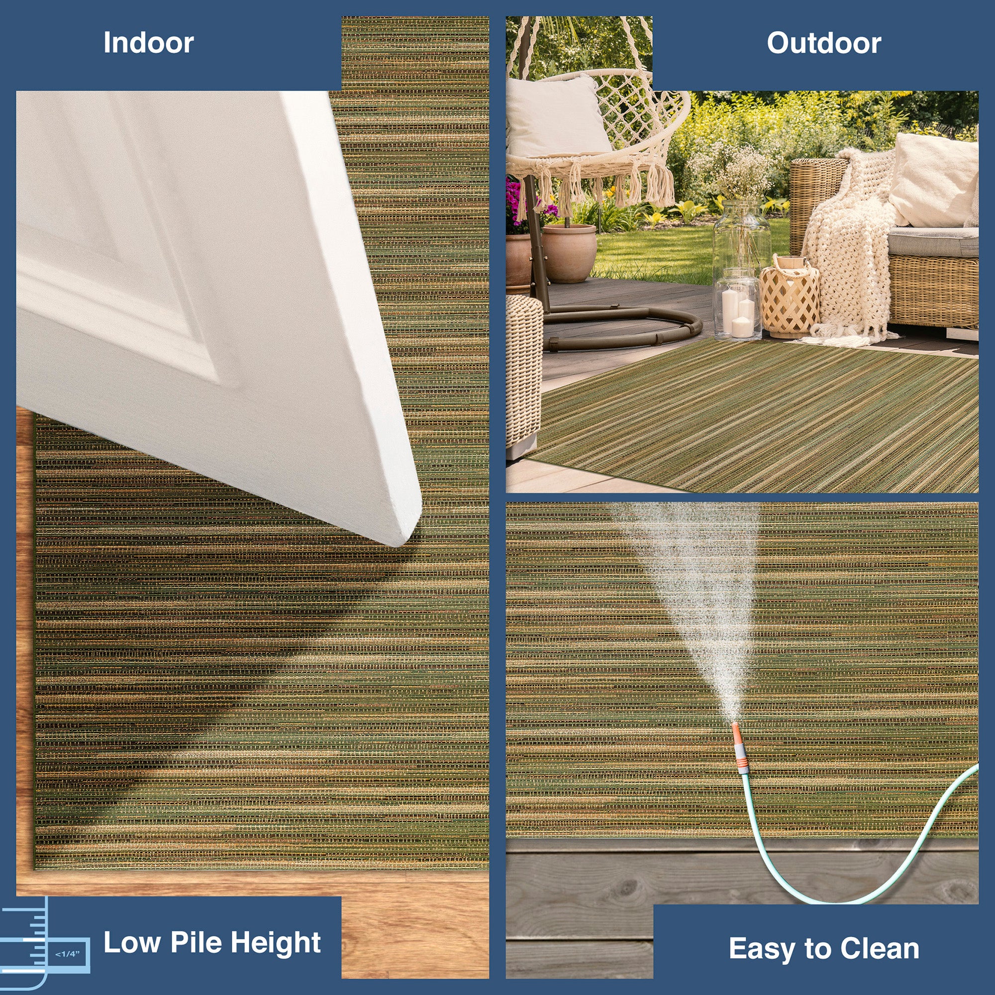 Liora Manne Marina Stripes Indoor/Outdoor Area Rug Green – Plow