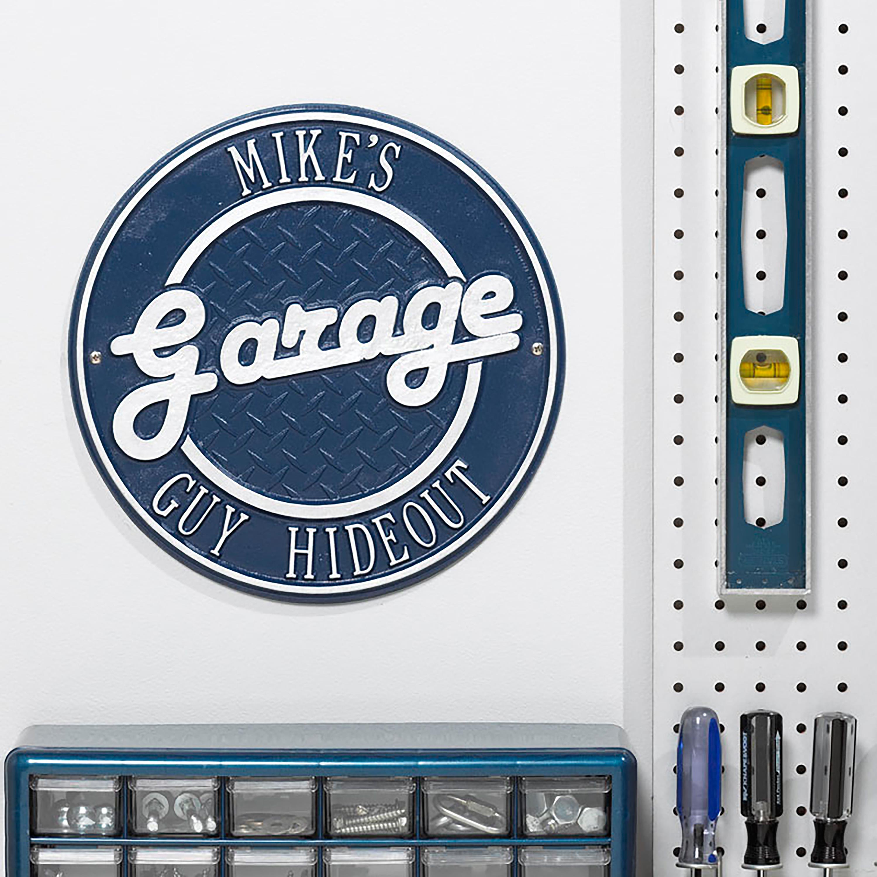 Personalized Round Retro Garage Sign | Plow & Hearth