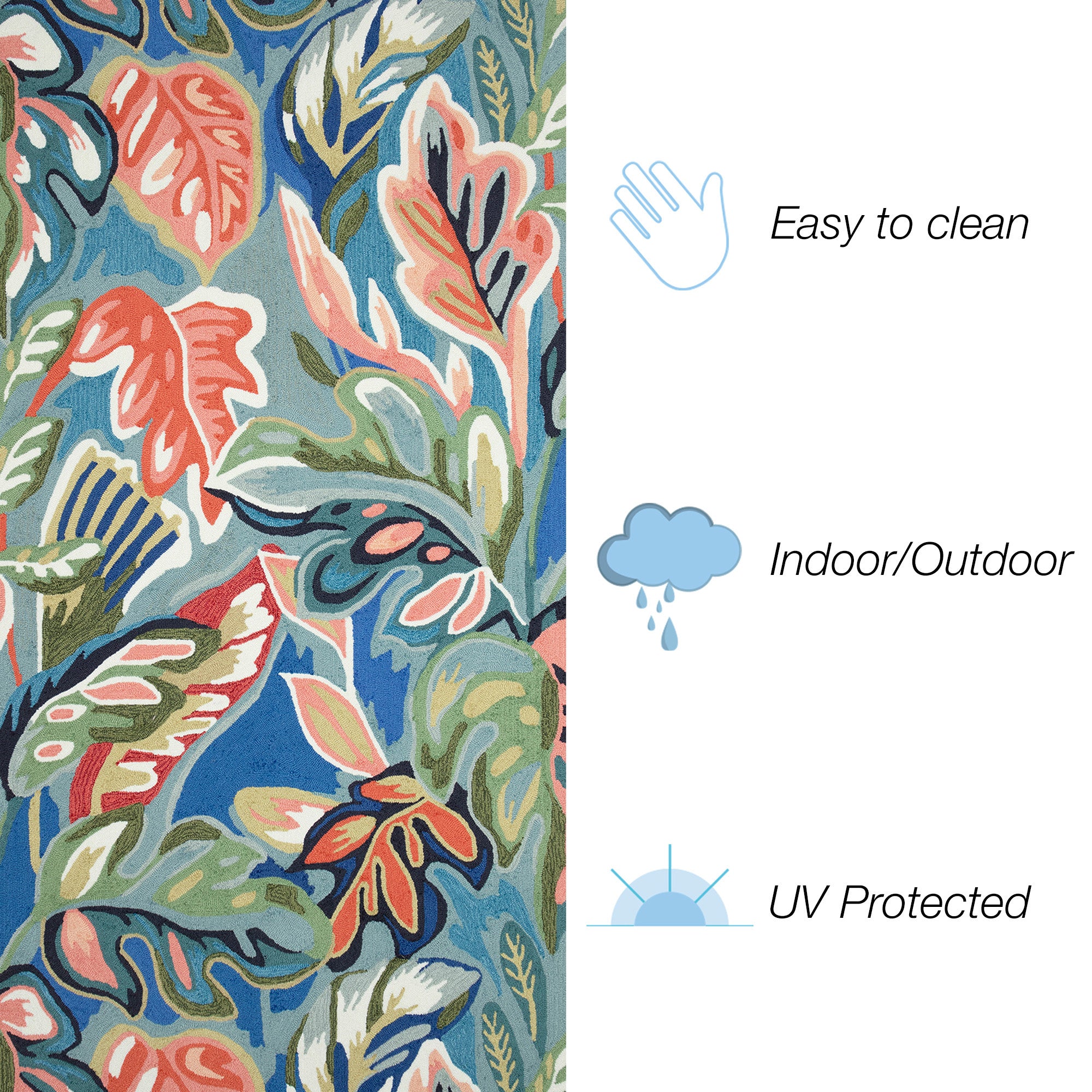 Liora Manne Capri On Holiday Indoor/Outdoor Area Rug Aqua – Plow