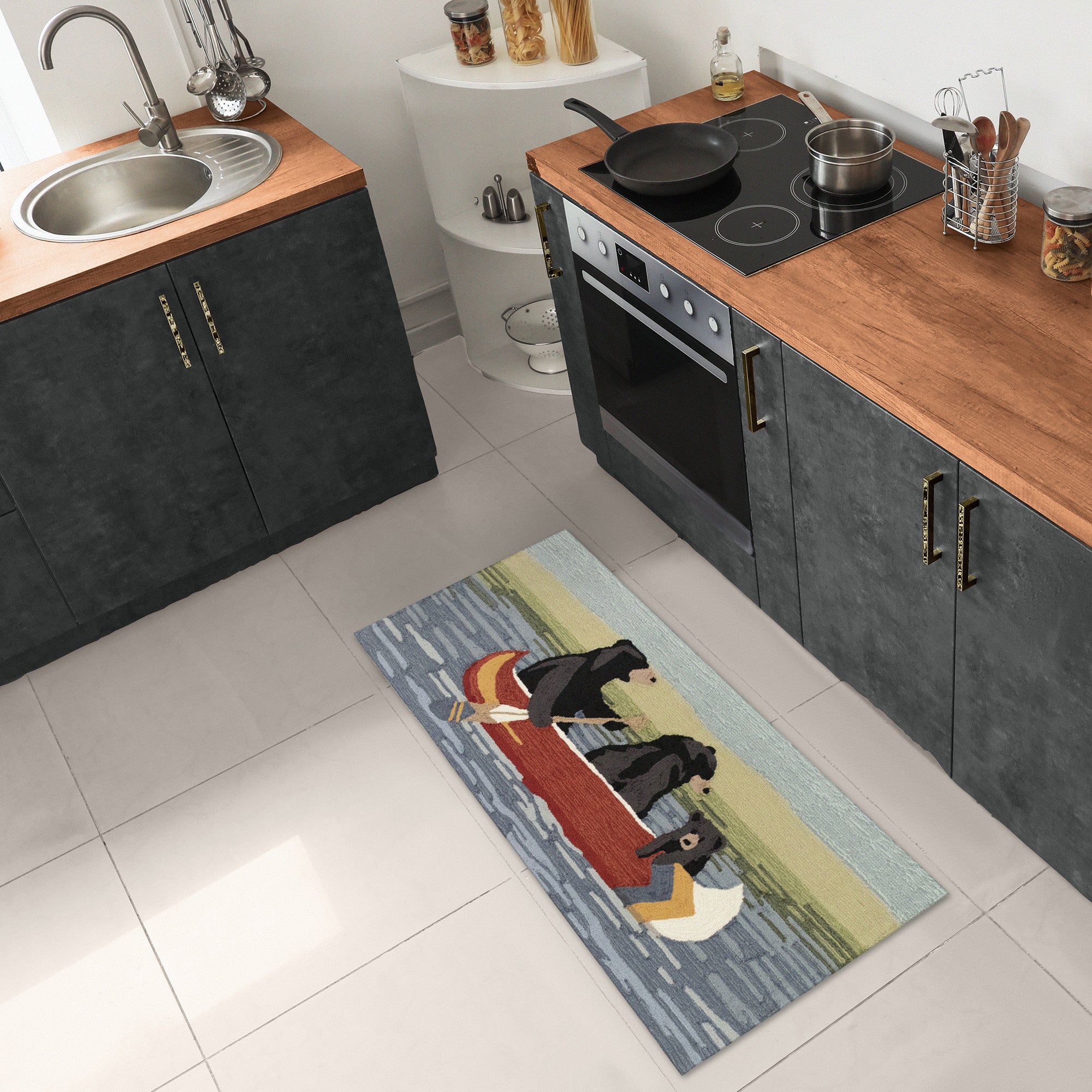 Liora Manne Frontporch Are We Bear Yet? Indoor/Outdoor Mat Lake 2