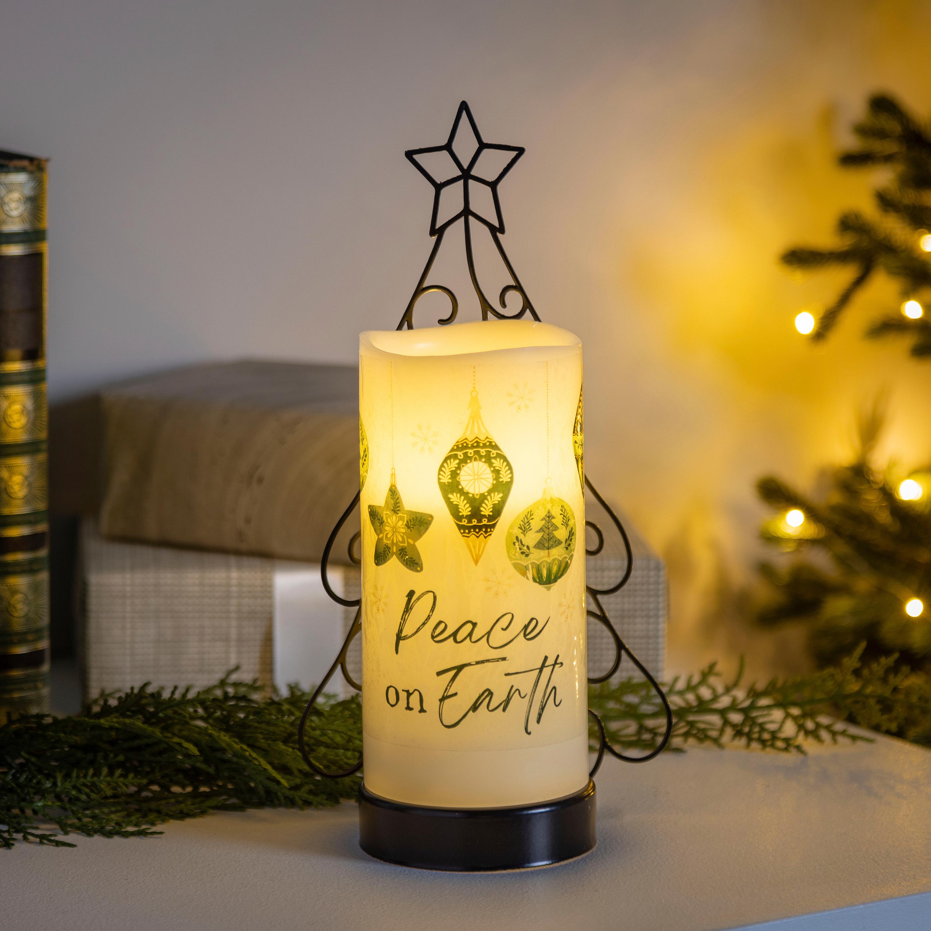 Shades of Emerald LED Table Decor Wax Flicker Light Candle with