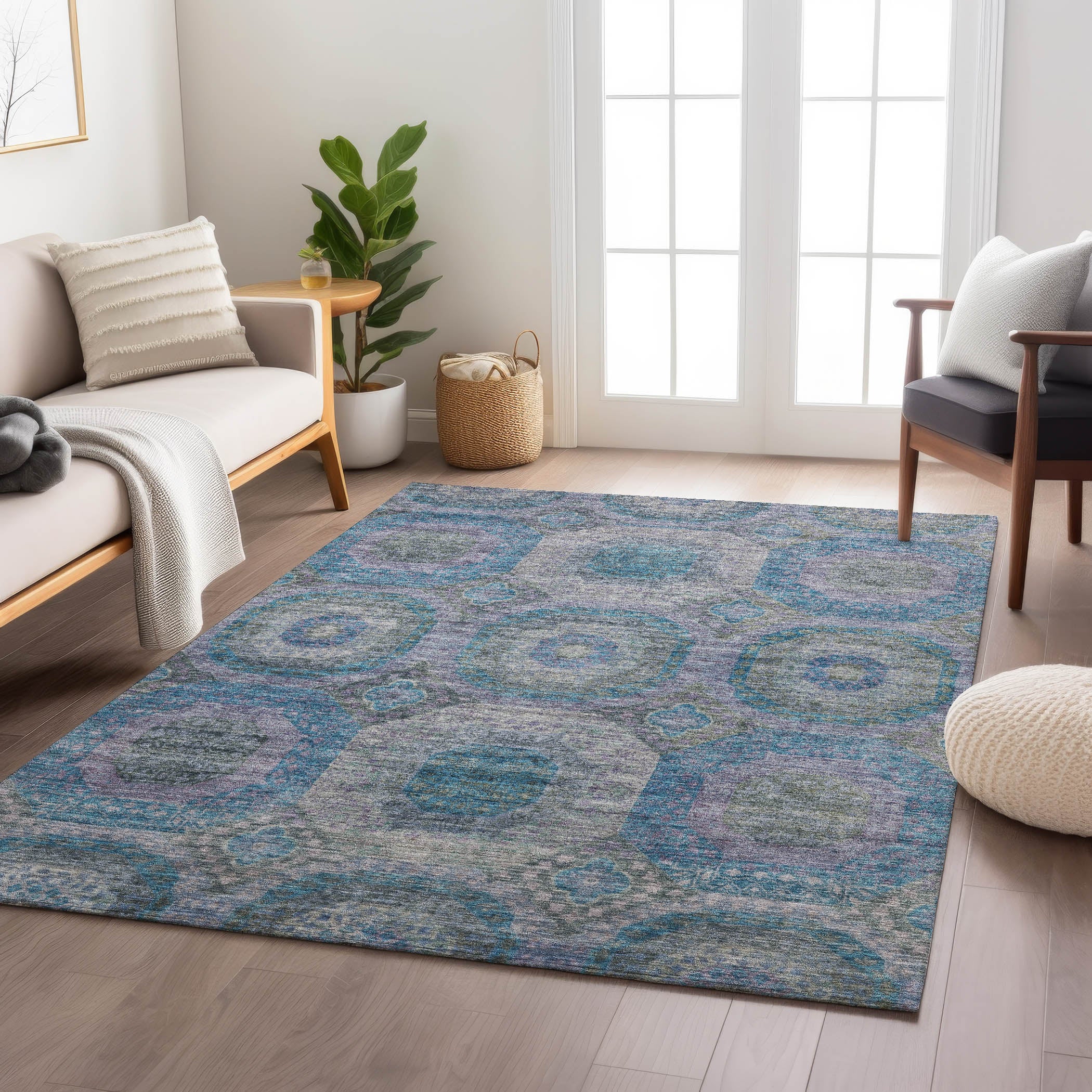 Karaj Circles Polyester Area Rug – Plow & Hearth