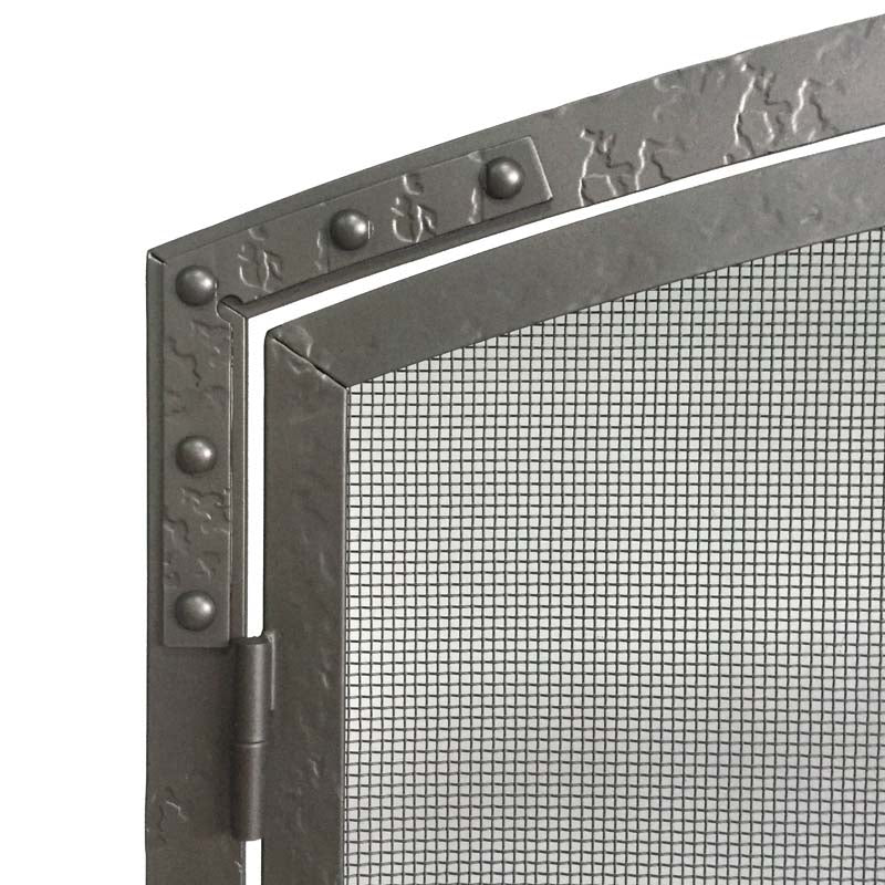 Plow & Hearth Forged Iron Arched Door Fireplace Screen
