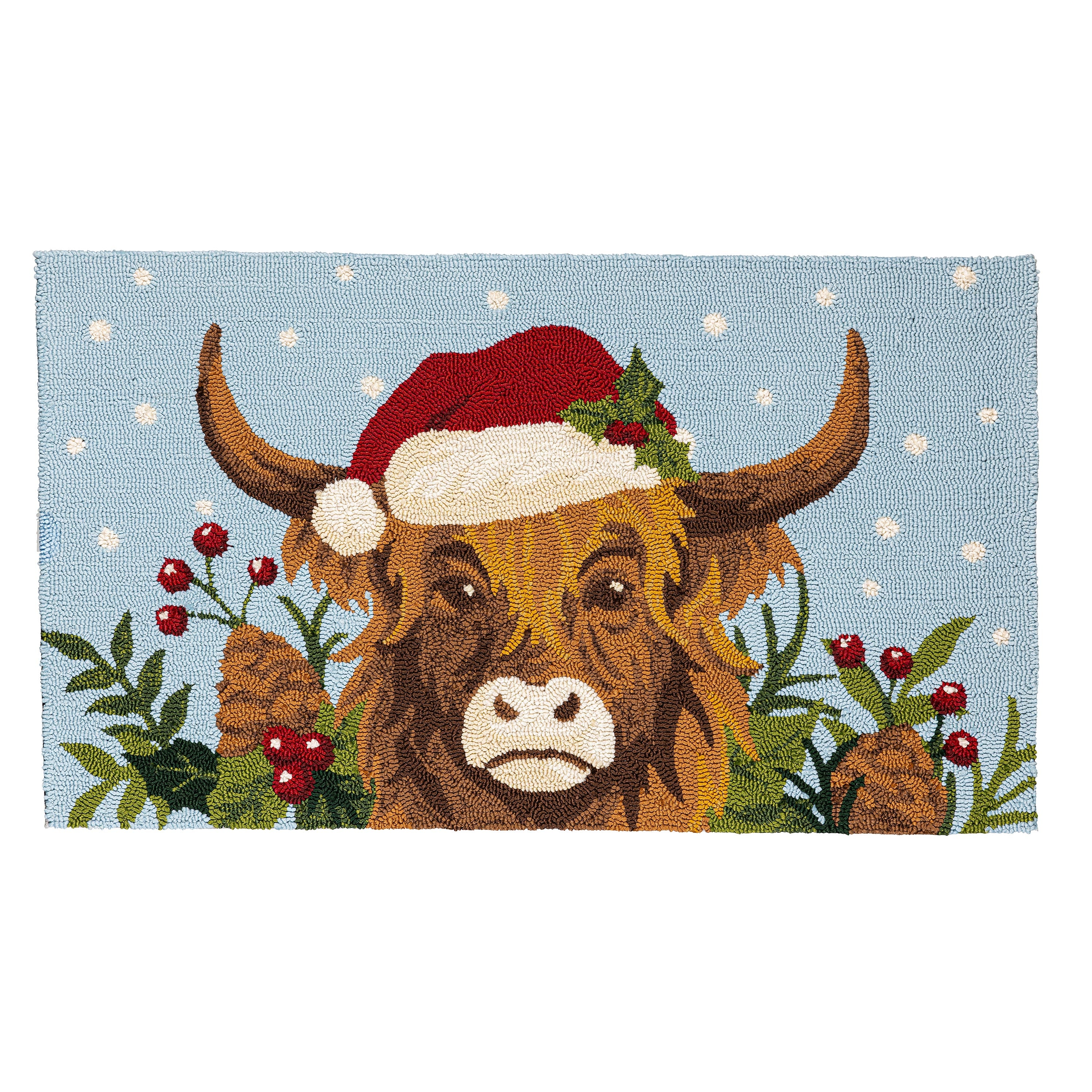 Indoor/Outdoor Hooked Rug Highland Cow Polypropylene, 24