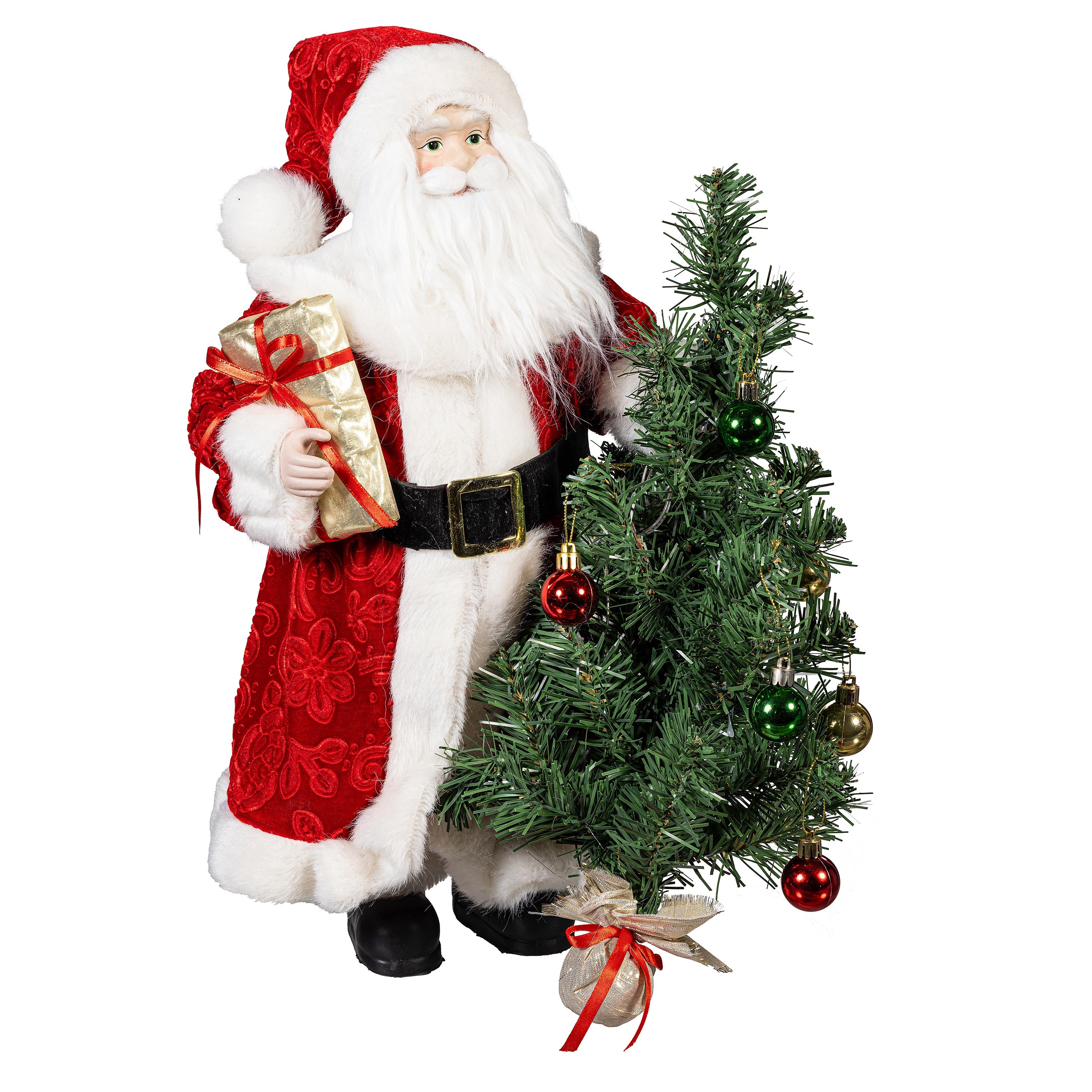 Traditional Santa LED Table Decor Traditional Santa Fabric, 18.75