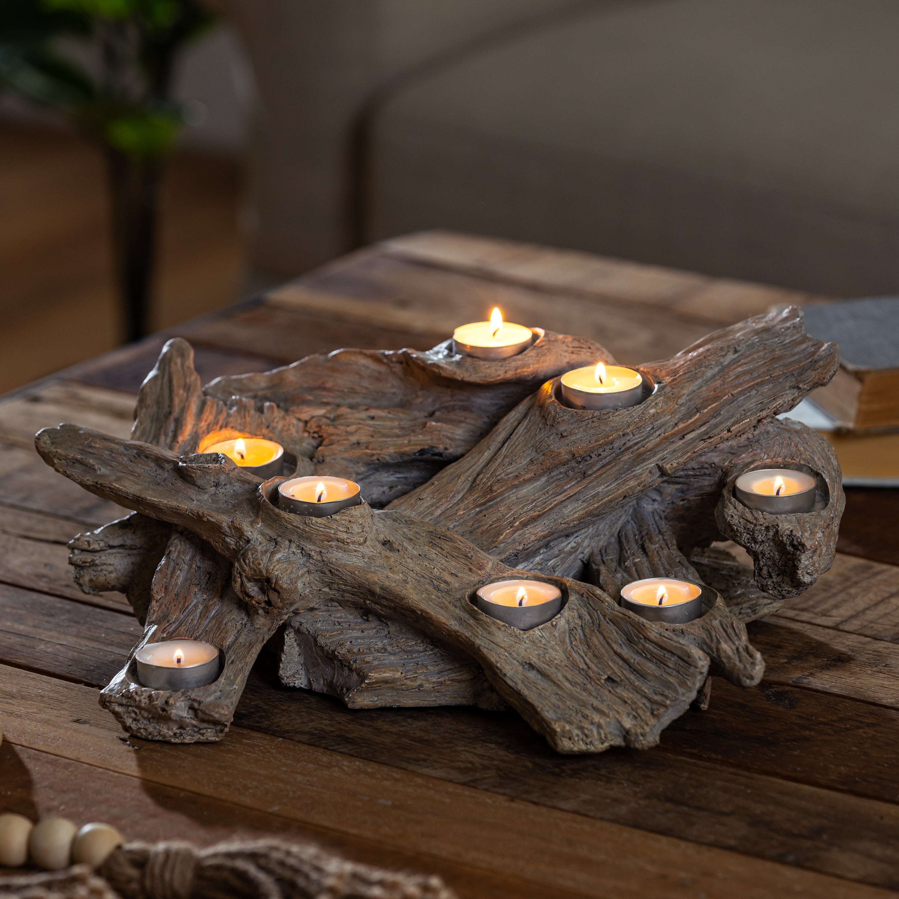 Resin Driftwood Hearth Candle Holder – Plow & Hearth