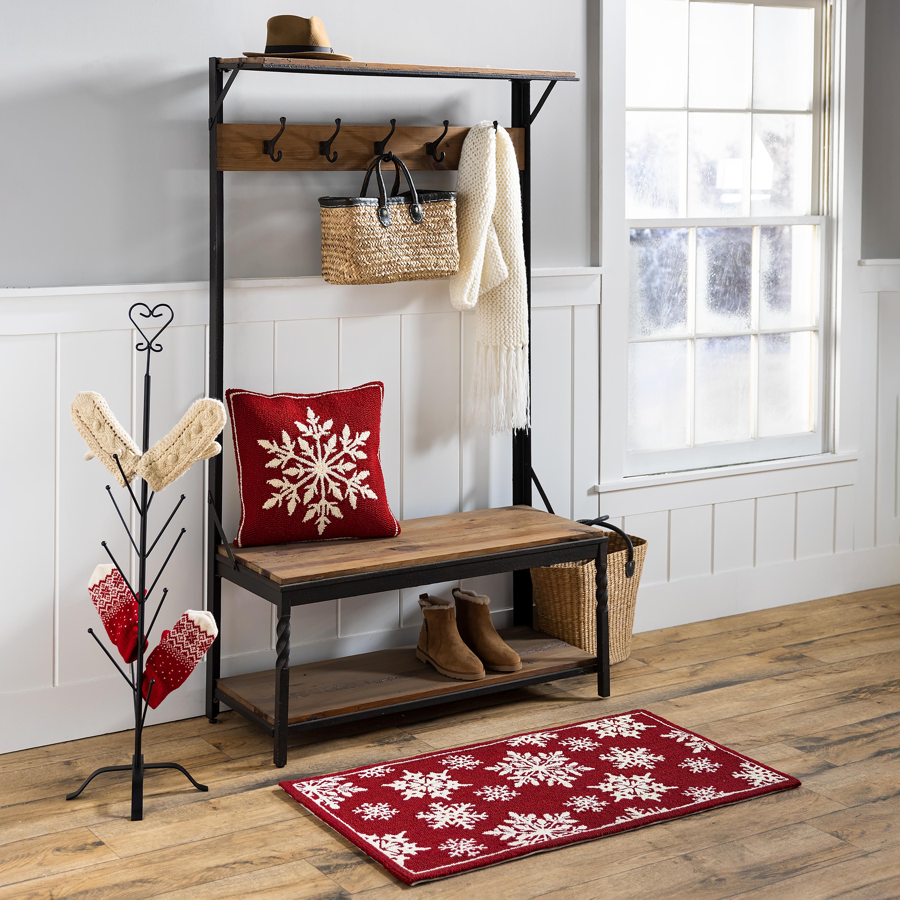 Evergreen Snowflake Throw Pillow - Thumbnail 2