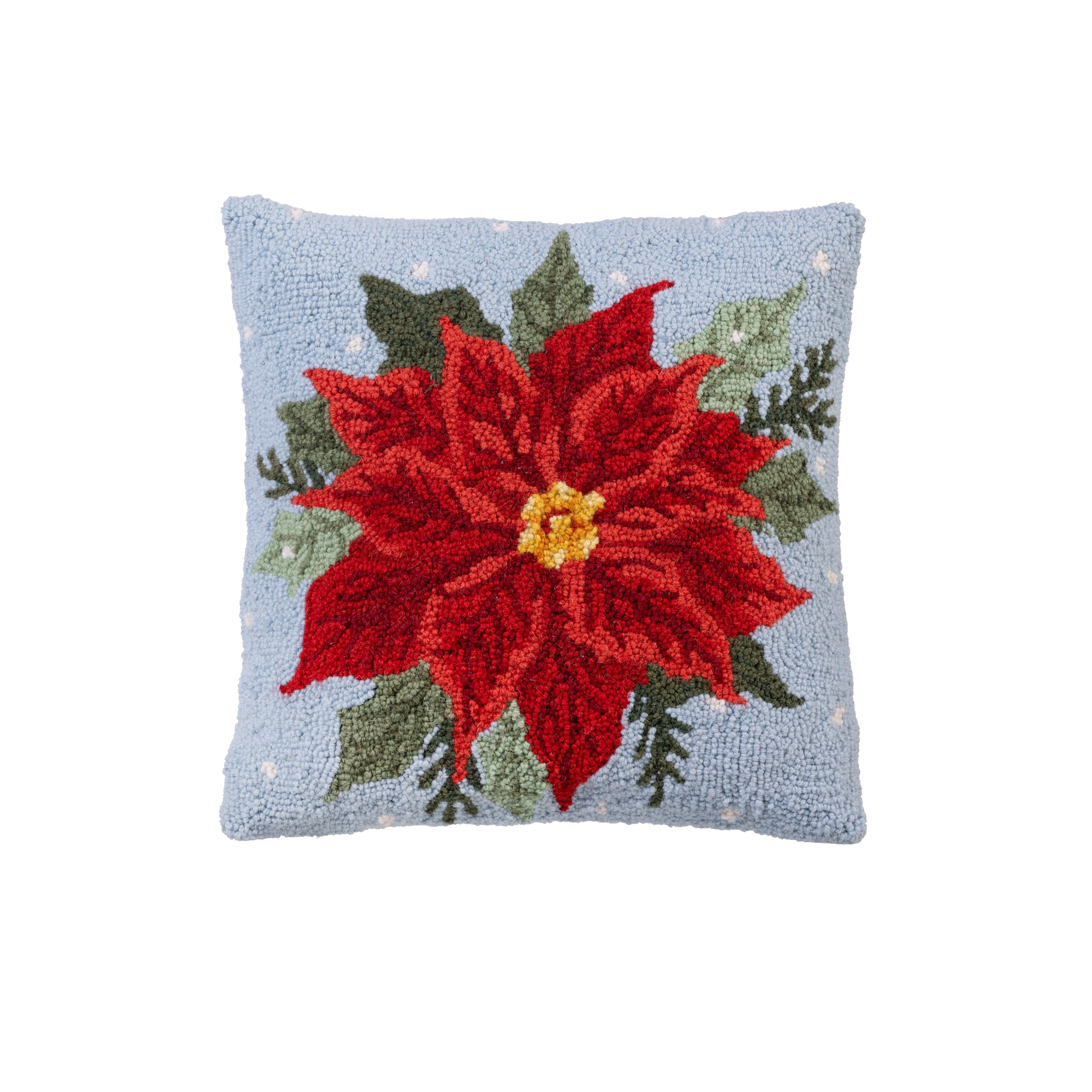 Plow & Hearth Poinsettia Hook Pillow - Thumbnail 2