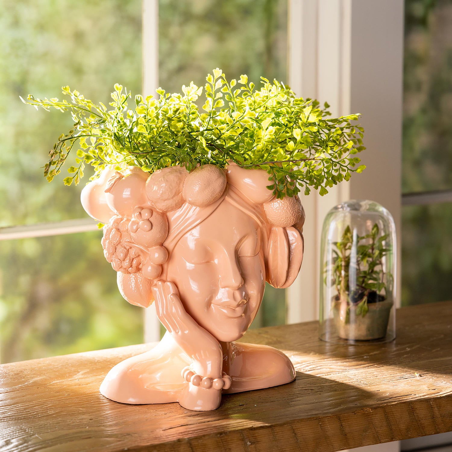 woman face planter pot Coral Lady Fruit Planter