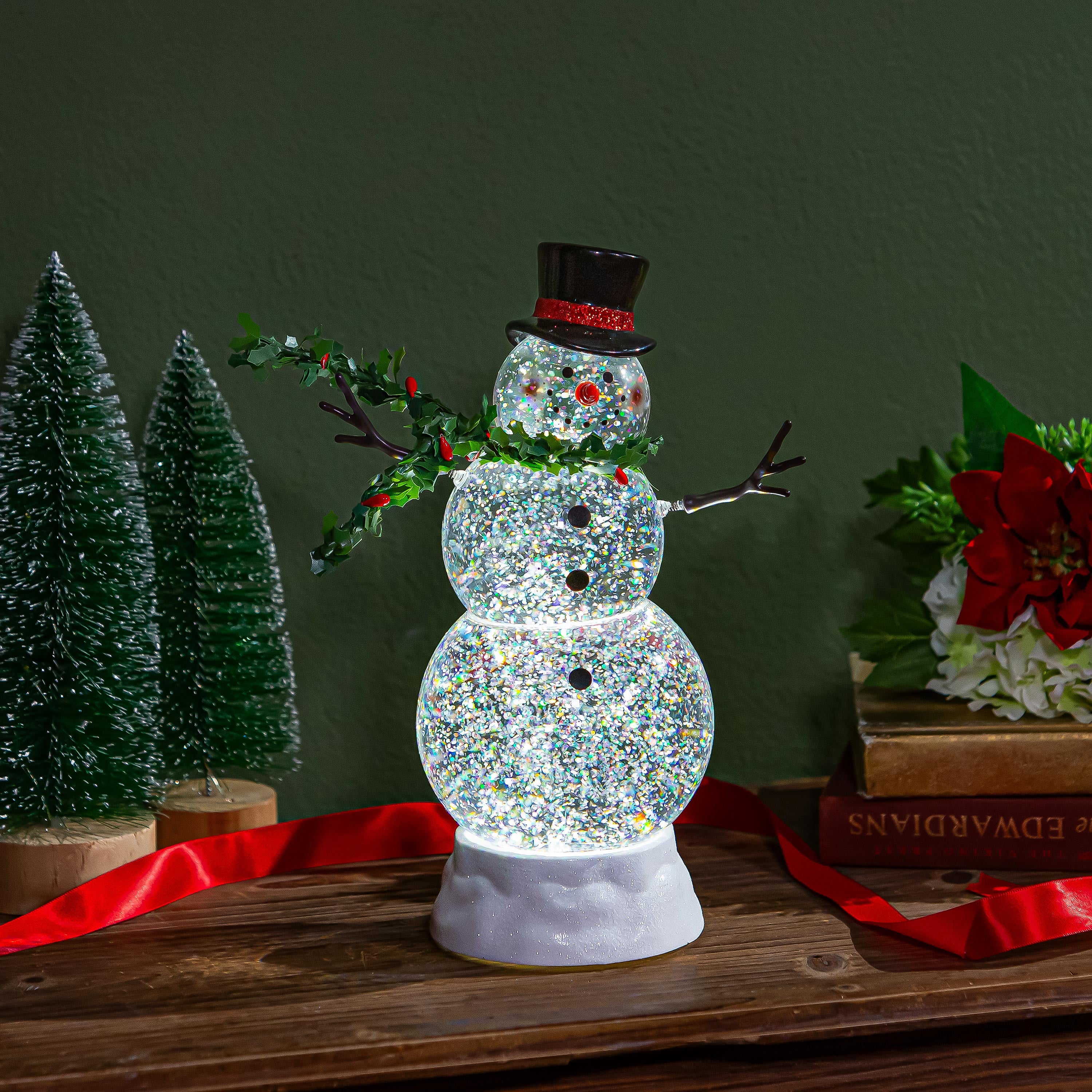 Heartfelt Cheer LED Table Decor Snowman with Spring Arms Plastic