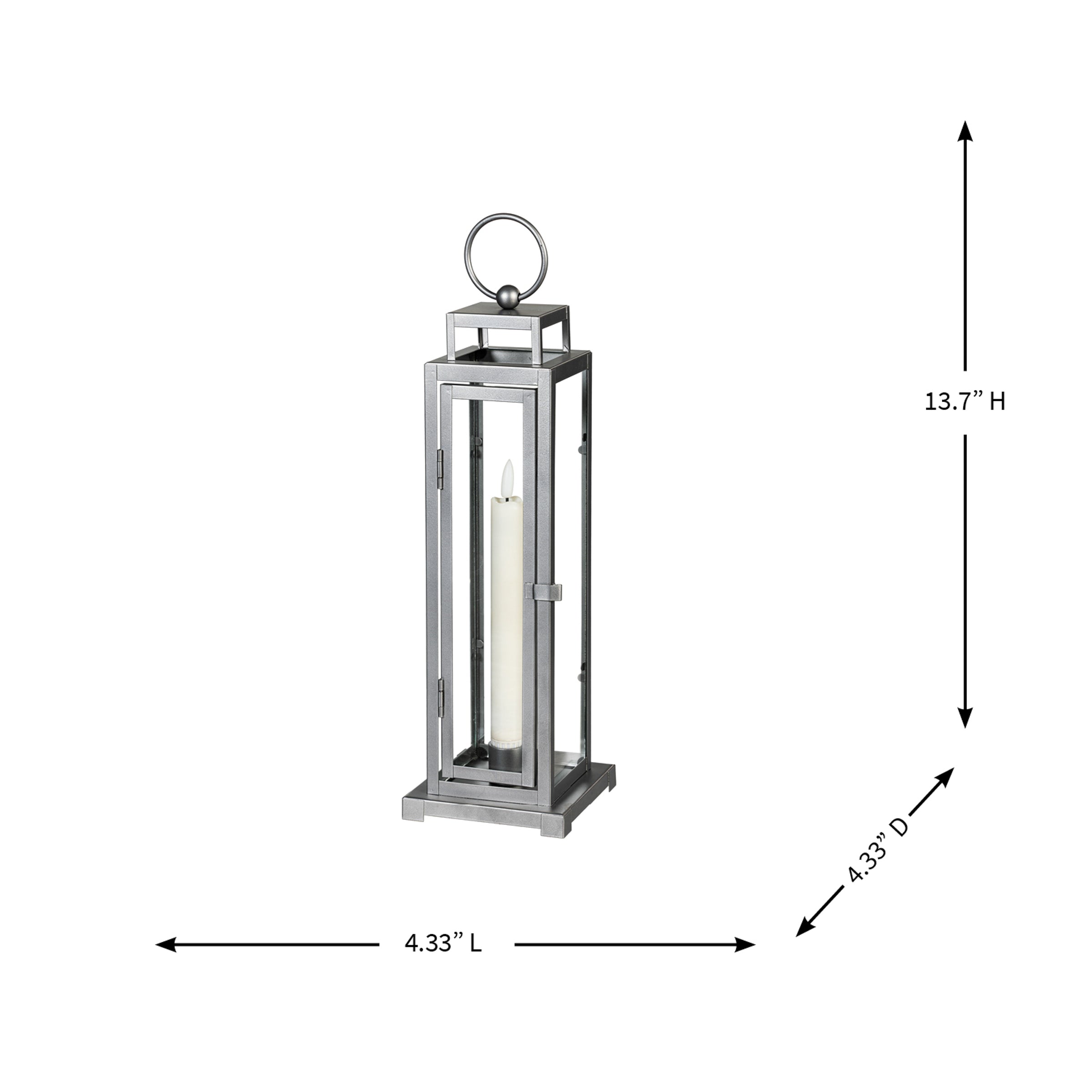 Tower Lantern LED Tapered Set of 3 with Gray Finish – Plow & Hearth