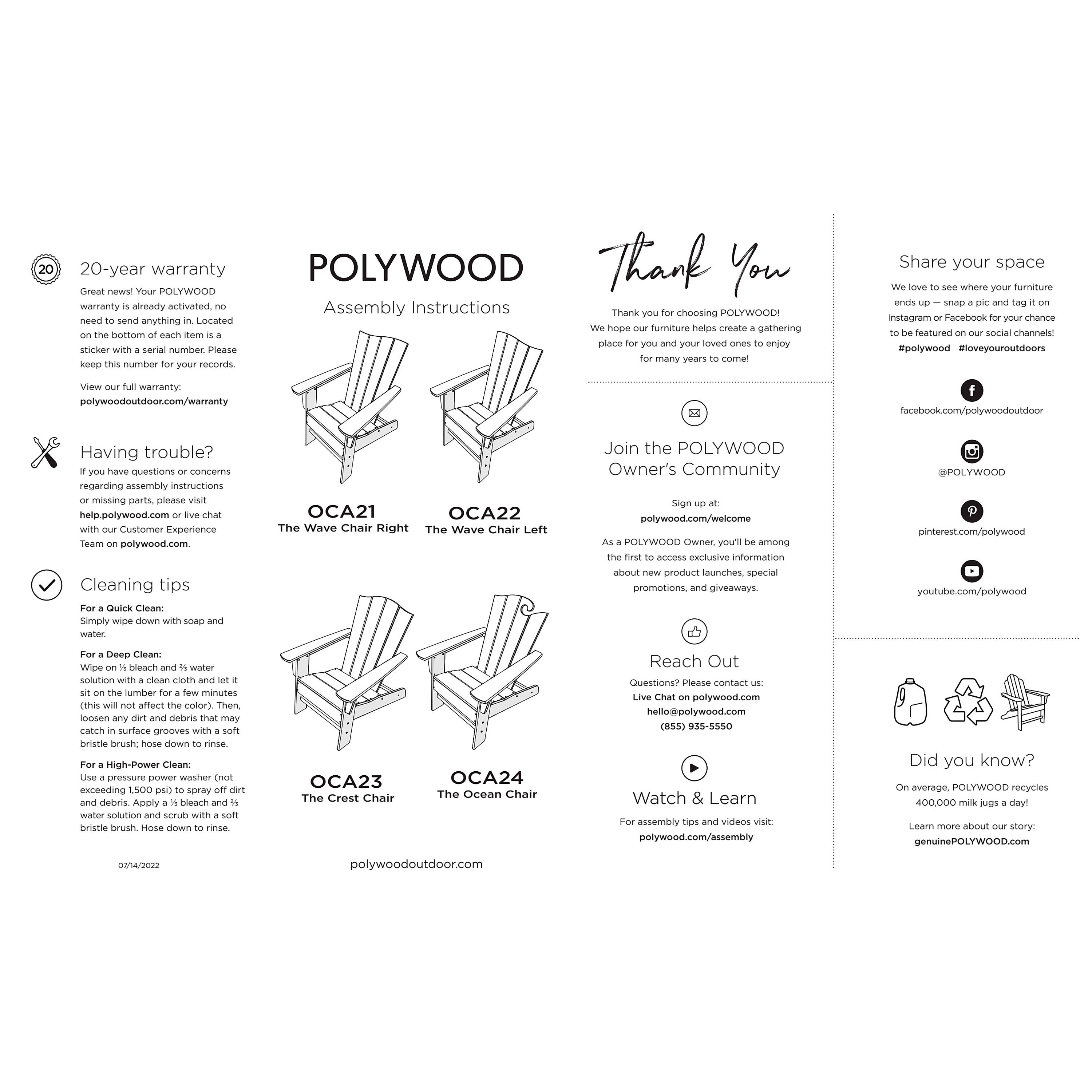 POLYWOOD® Wave Adirondack Chair – Plow & Hearth