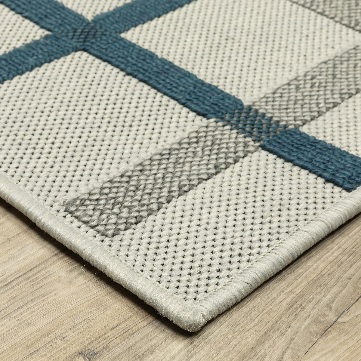 Indoor/Outdoor York Windowpane Polypropylene Rug, 5'3