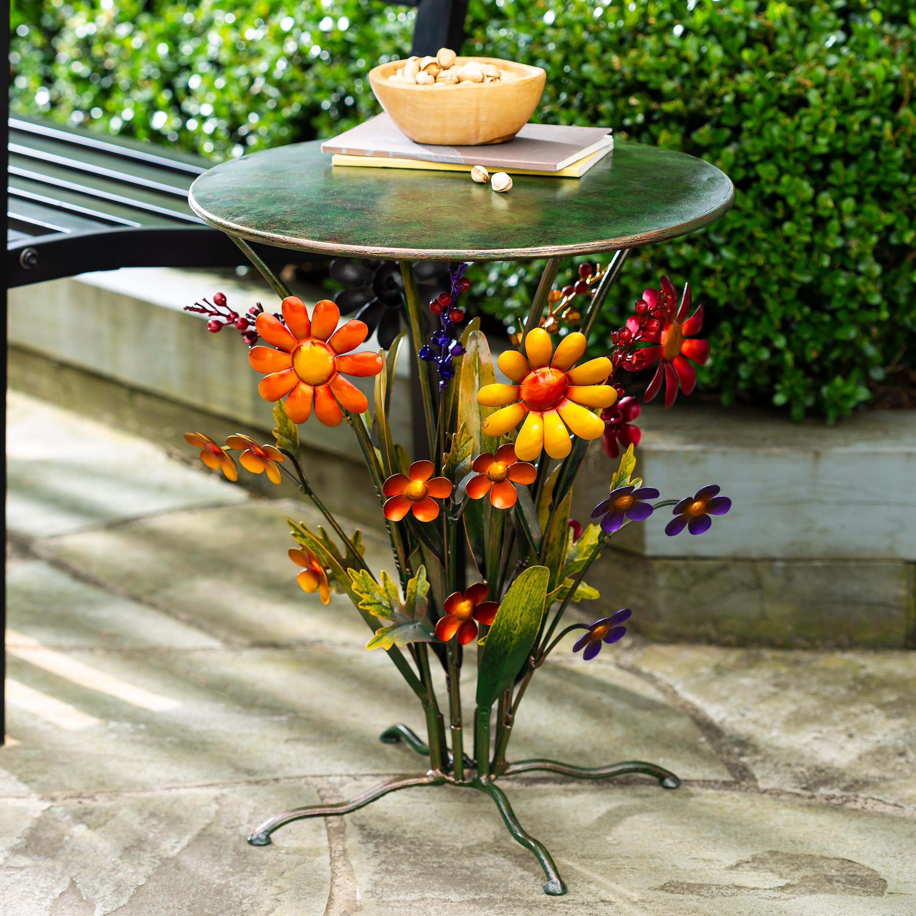 Handcrafted Metal Daisy Side Table – Plow & Hearth