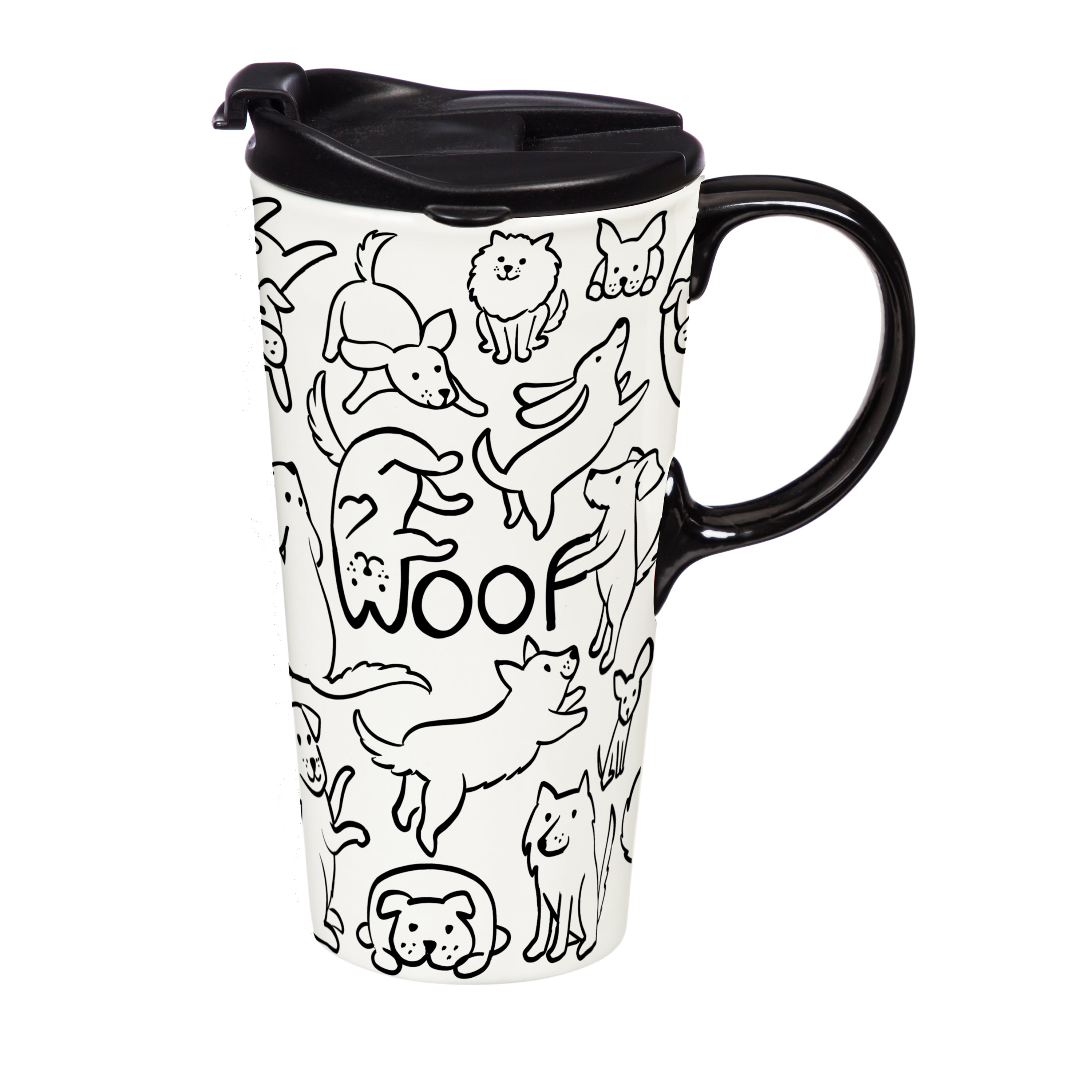 Pet Ceramic Perfect Cup, Woof Dog, 17oz, Gift Box – Plow & Hearth