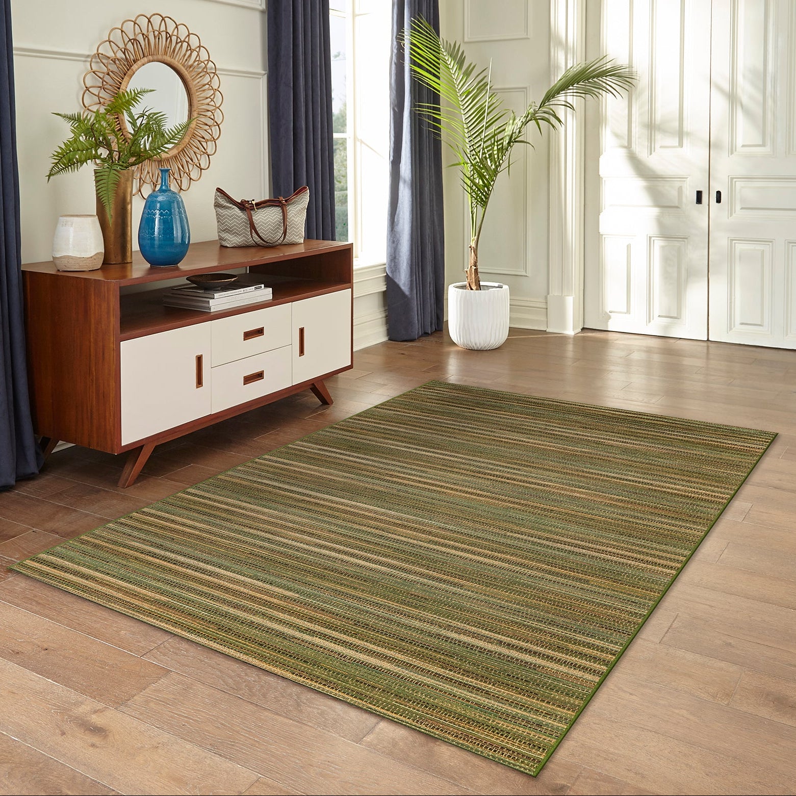 Liora Manne Marina Stripes Indoor/Outdoor Area Rug Green – Plow