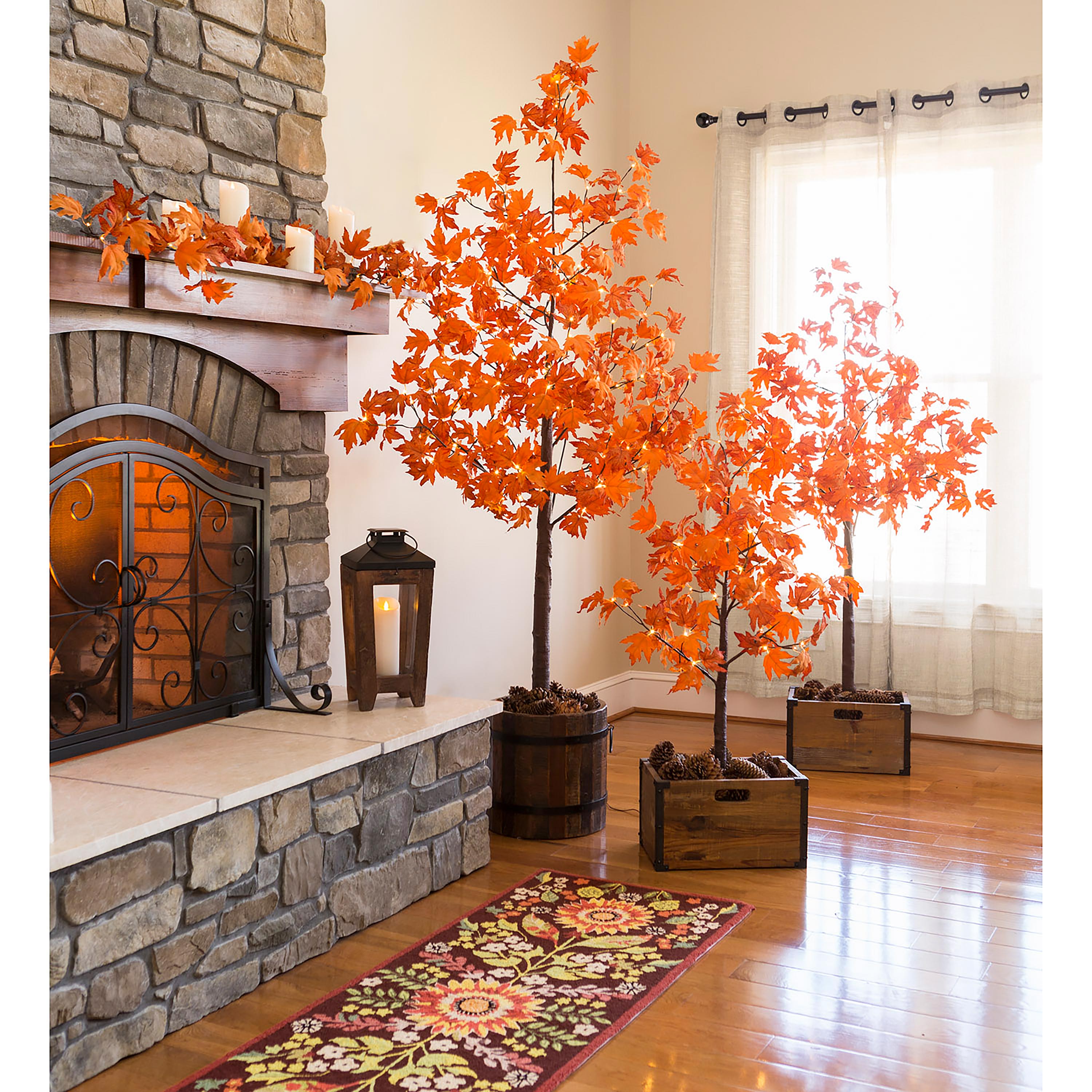 Maple treeブラック38 6' Pre-Lit Artificial Halloween Black Maple Tree with 300 Orange