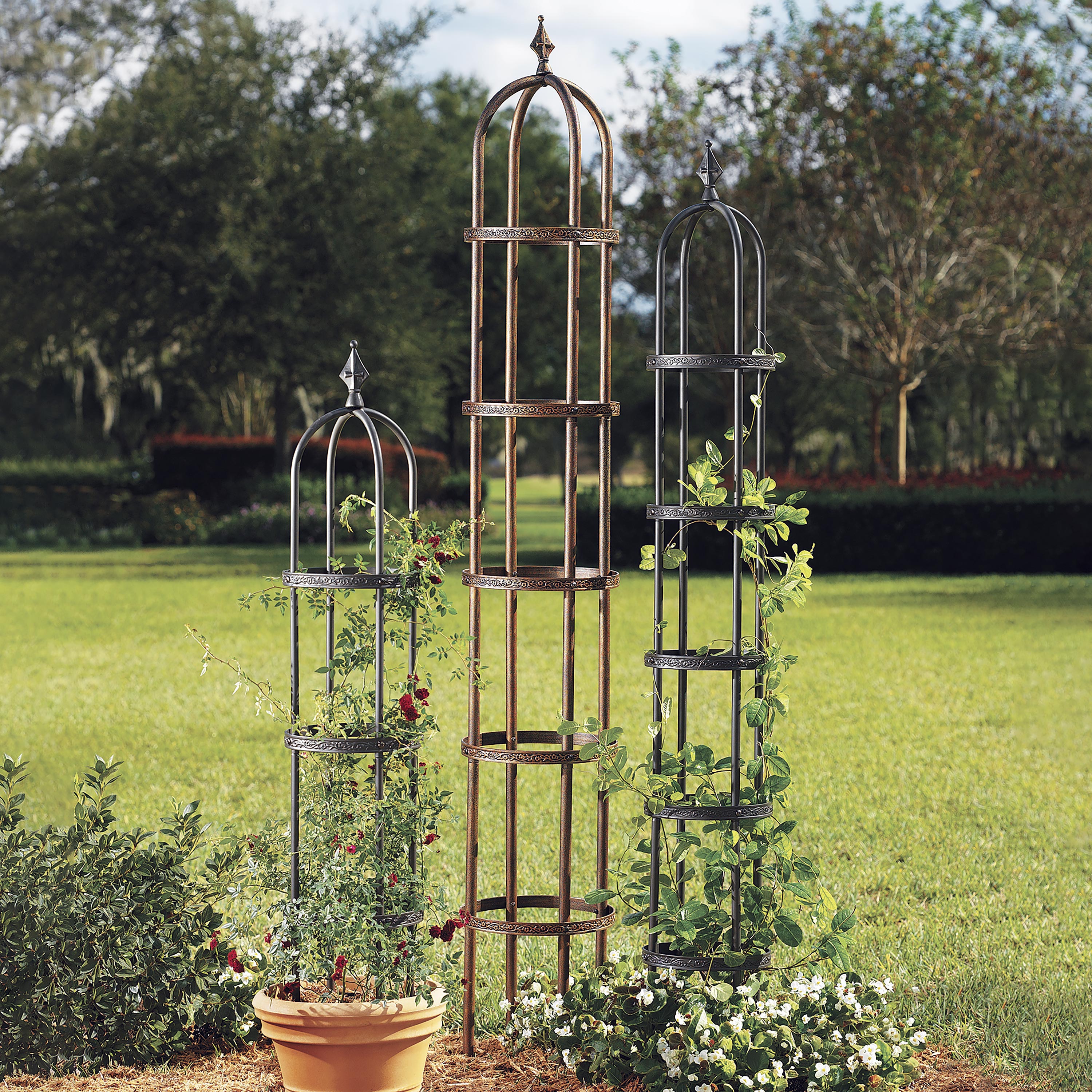 置物 Bell stone Steel Garden Obelisk | Plant Stands | Plow & Hearth