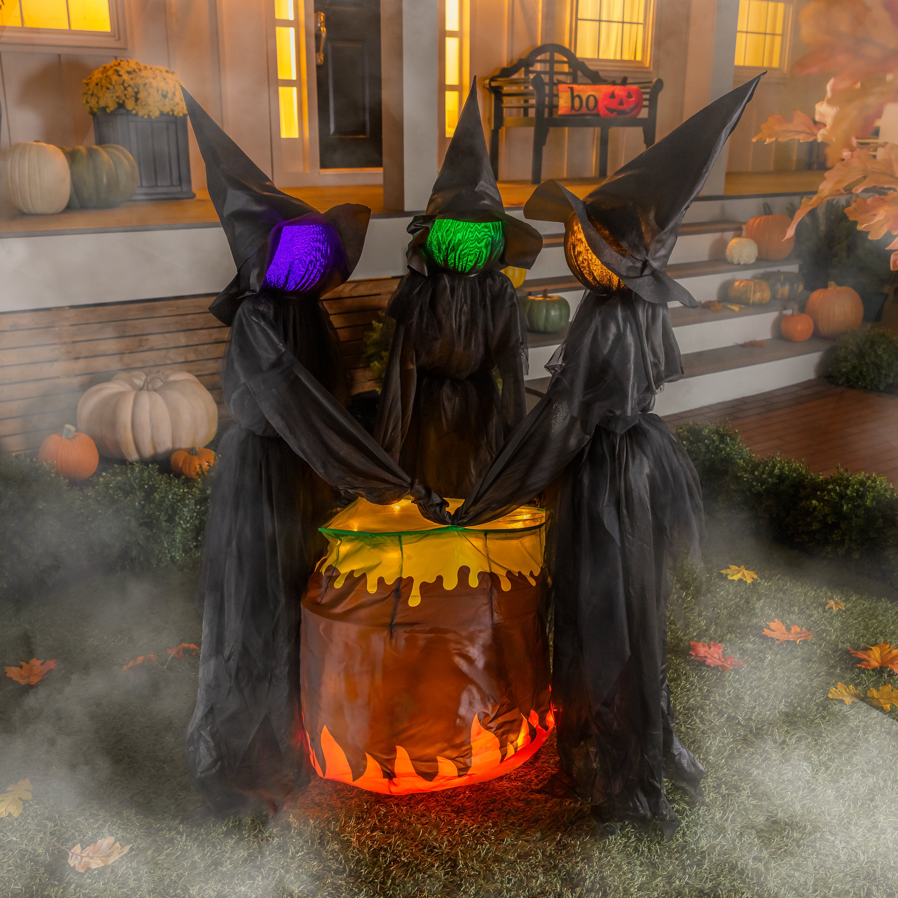 Evergreen Witches and Cauldron Garden Stake - Thumbnail 3